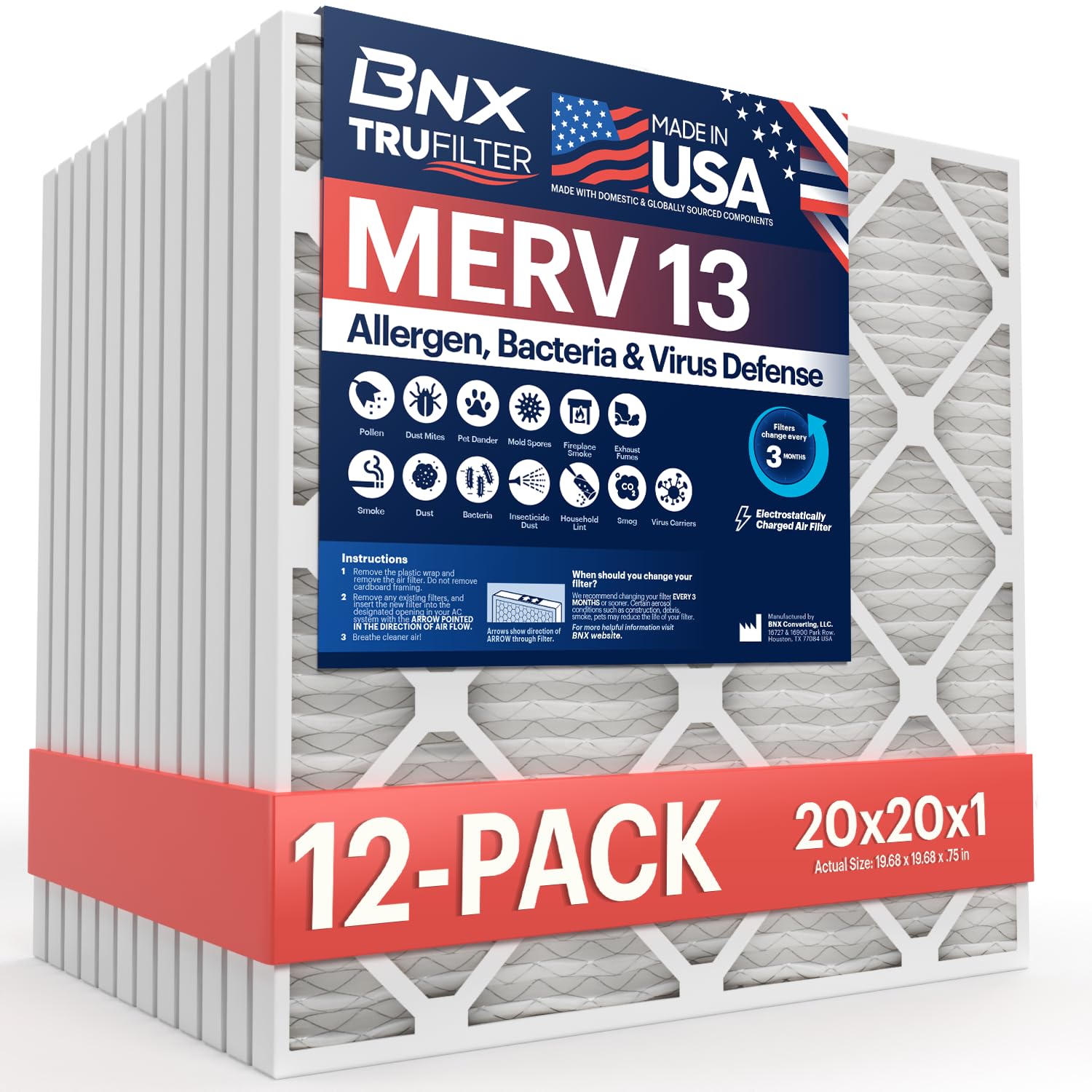 TruFilter 20x20x1 MERV 13 (12 Count)