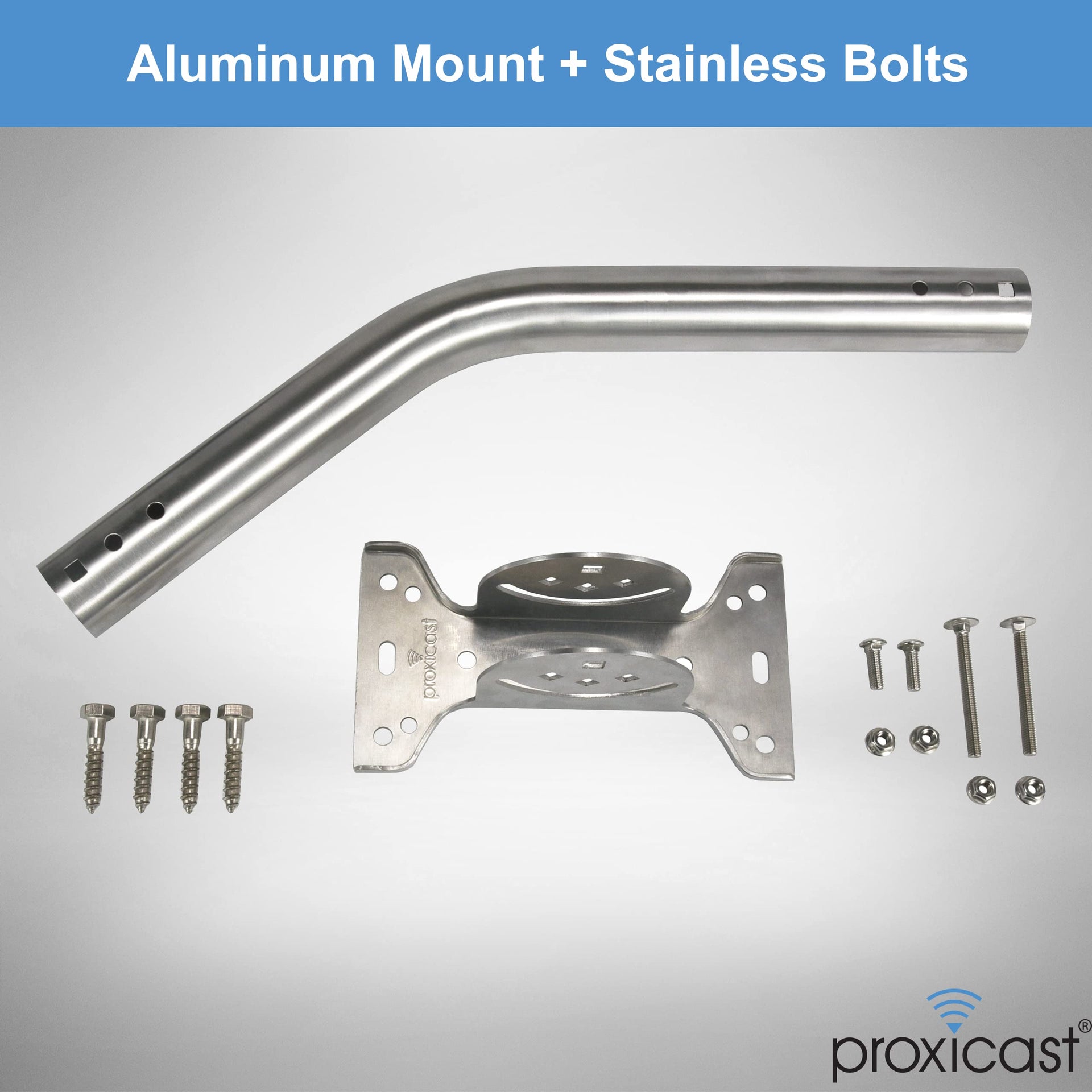 J-Max Pivot/Lock Antenna Mount Pole, Rustproof Aluminum, 1.5"x18"