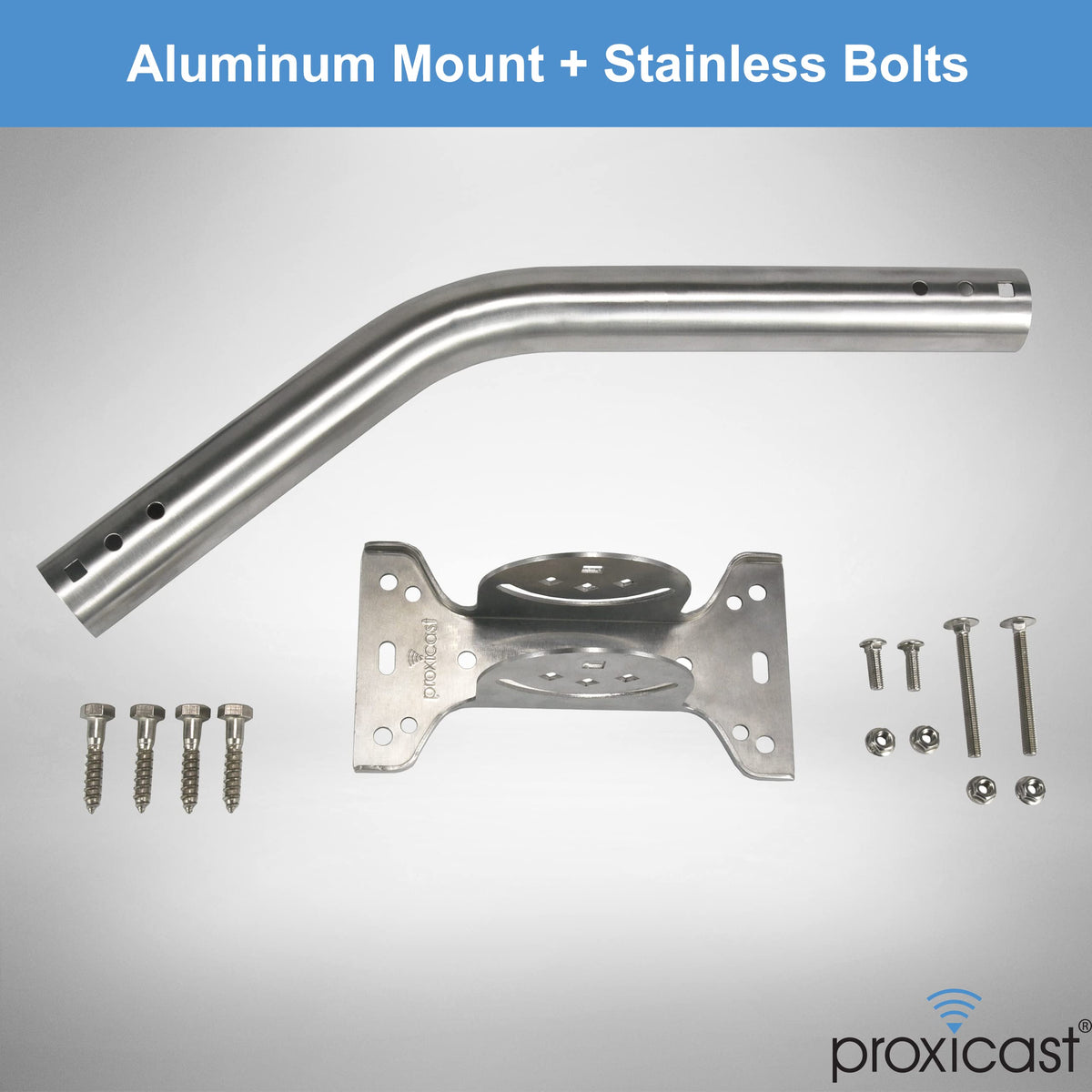 J-Max Pivot/Lock Antenna Mount Pole, Rustproof Aluminum, 1.5"x36"
