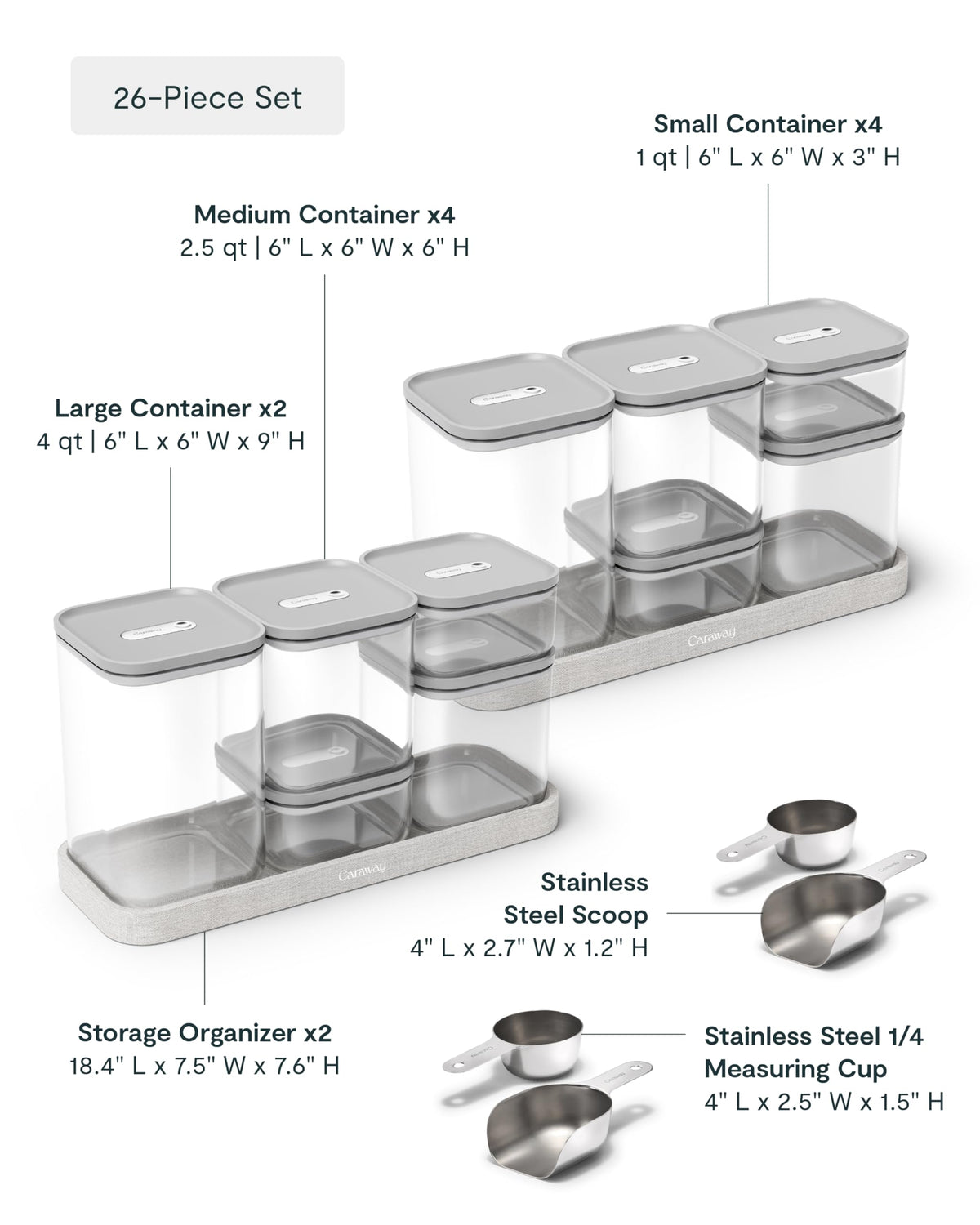 26 Piece Ultimate Airtight Glass Food Storage Containers with Lids