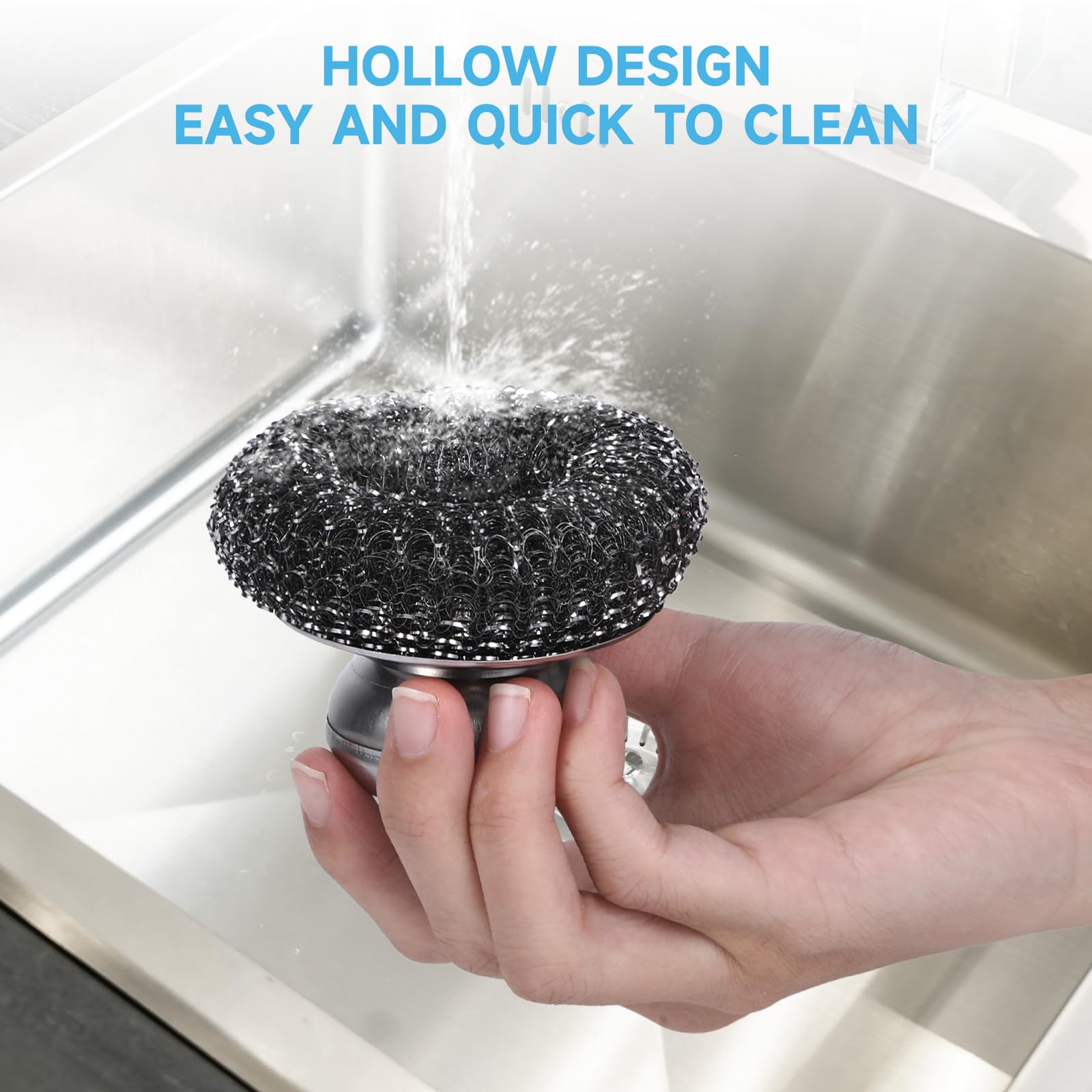6Pcs Steel Wool Scrubber (6 Count)