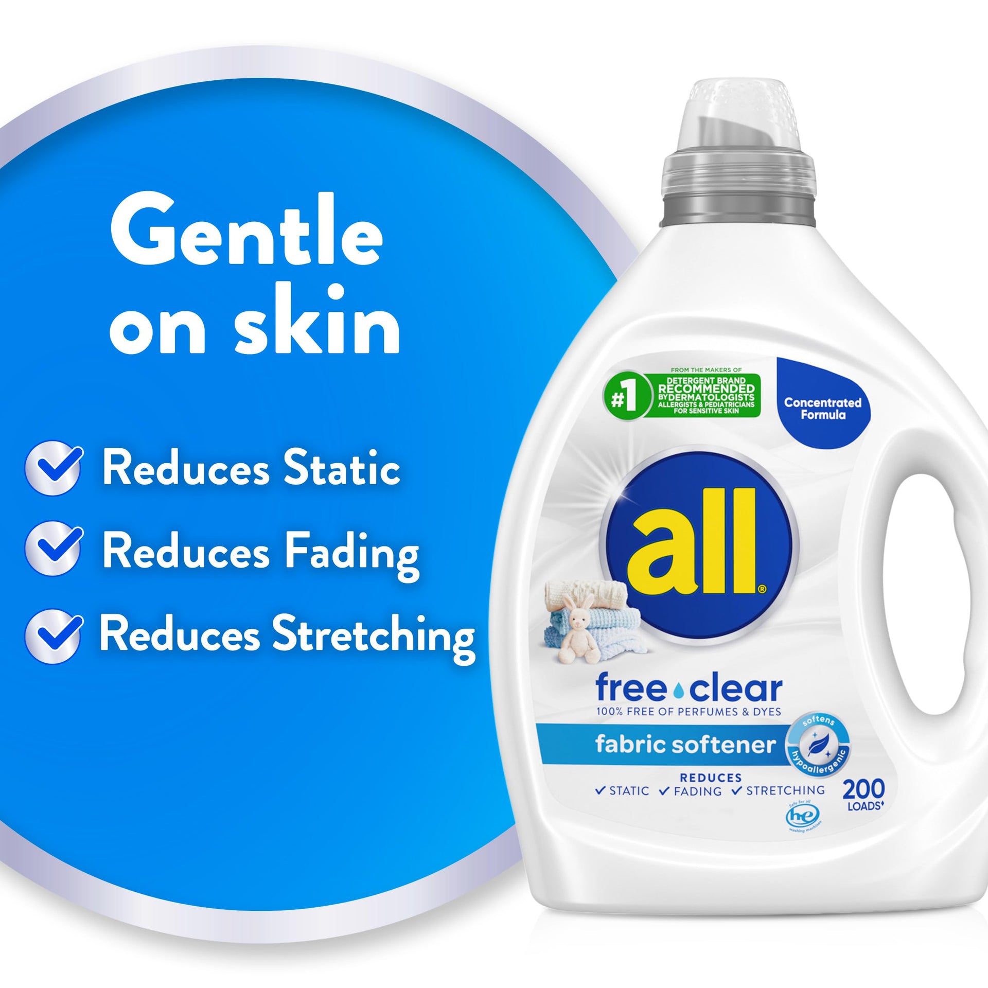 Free Clear Liquid Fabric Softener for Sensitive Skin (80 Fl Oz)