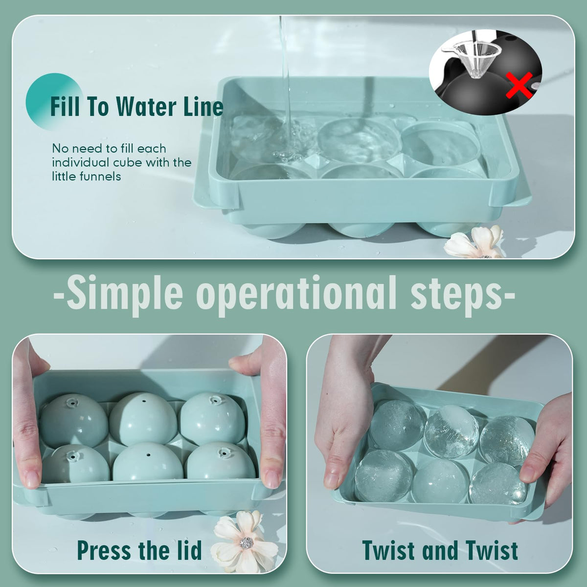 1.9 Inch Large Ice Cube Molds (3.2 Ounce)