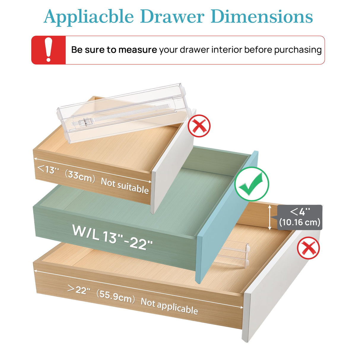 4" High Drawer Dividers for Clothes (12 Count)