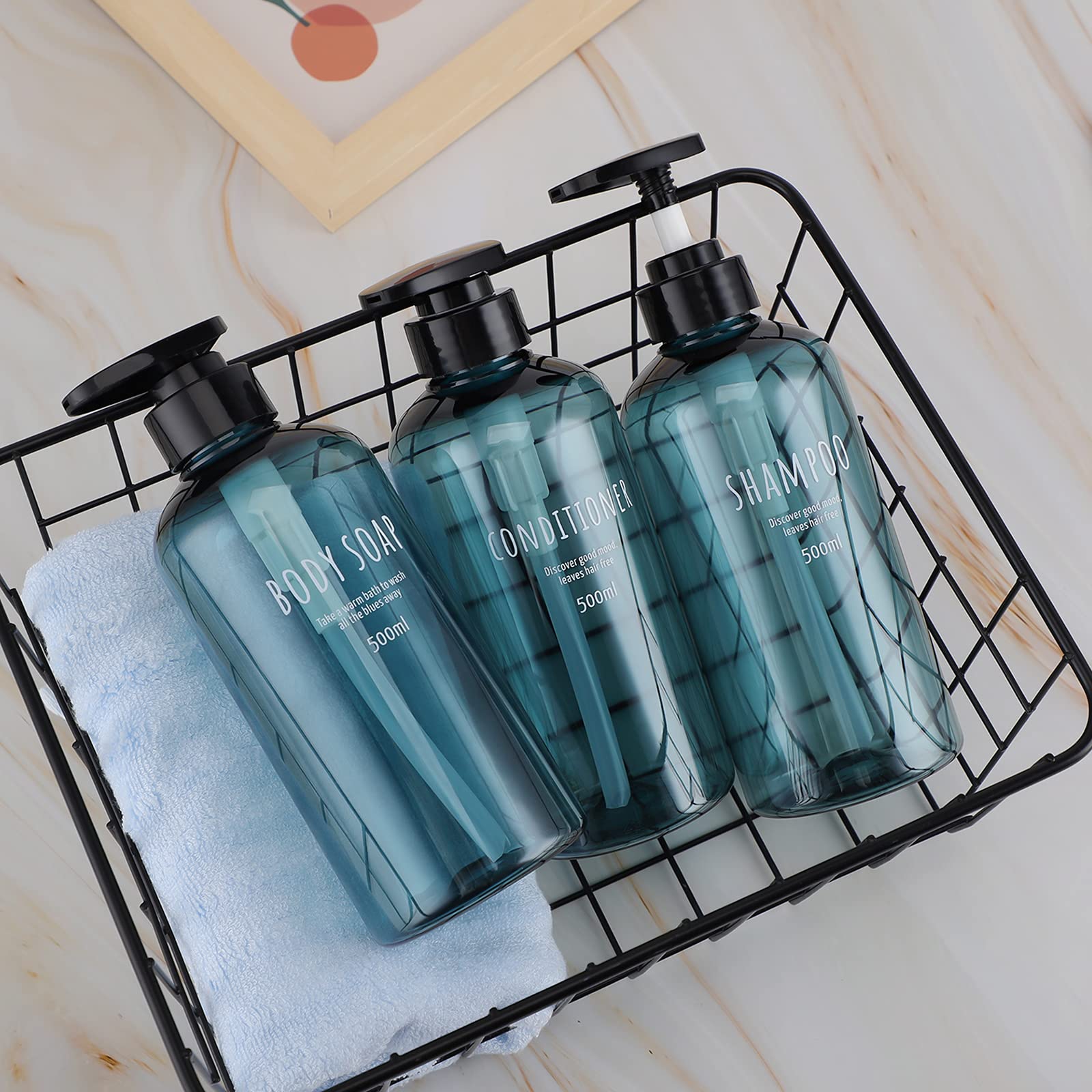Shampoo Bottles with Pump (3 Count)