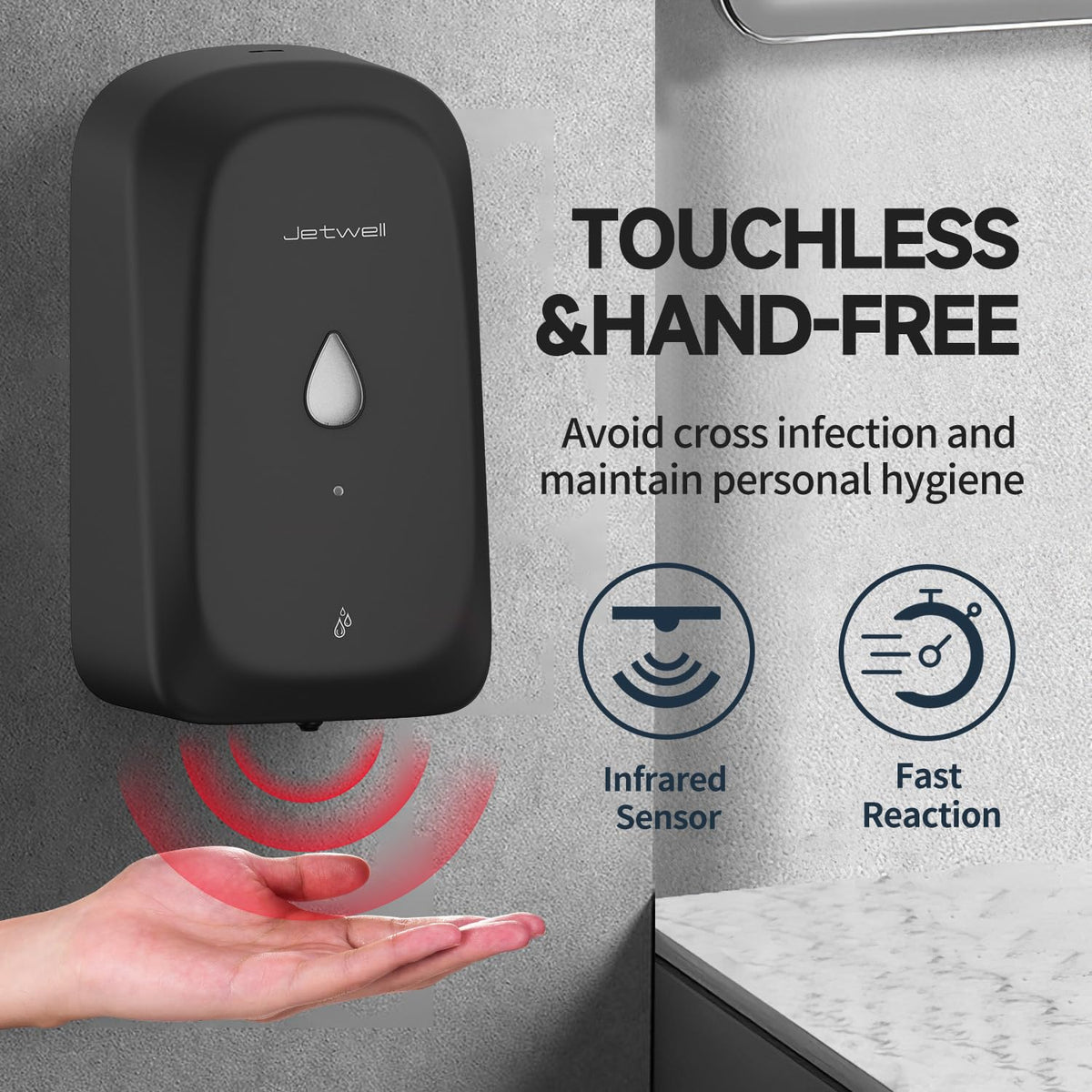 Touchless Wall Mount Stainless Steel Soap Dispenser 34OZ