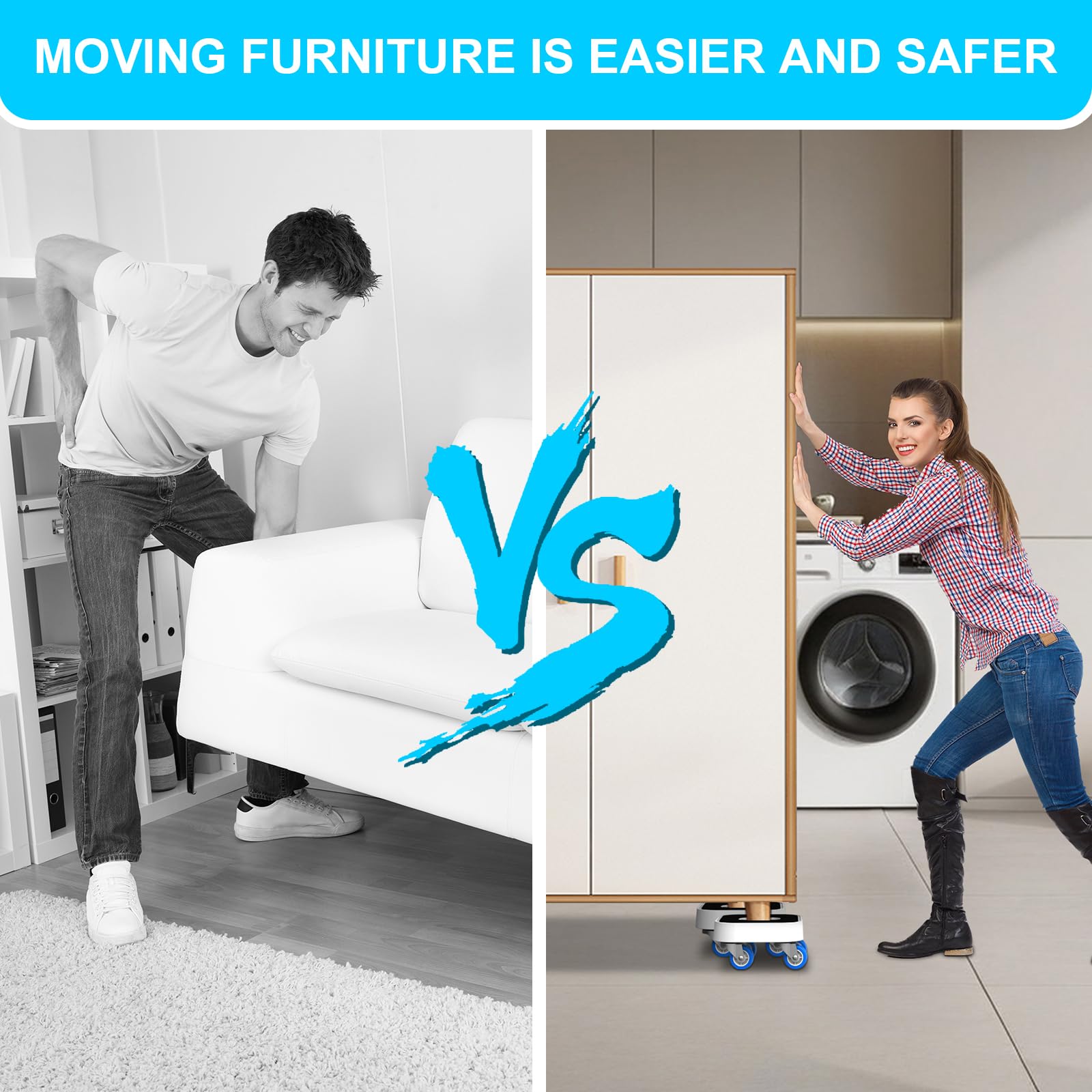 New Upgrade Furniture Movers with Wheels (4 Count)