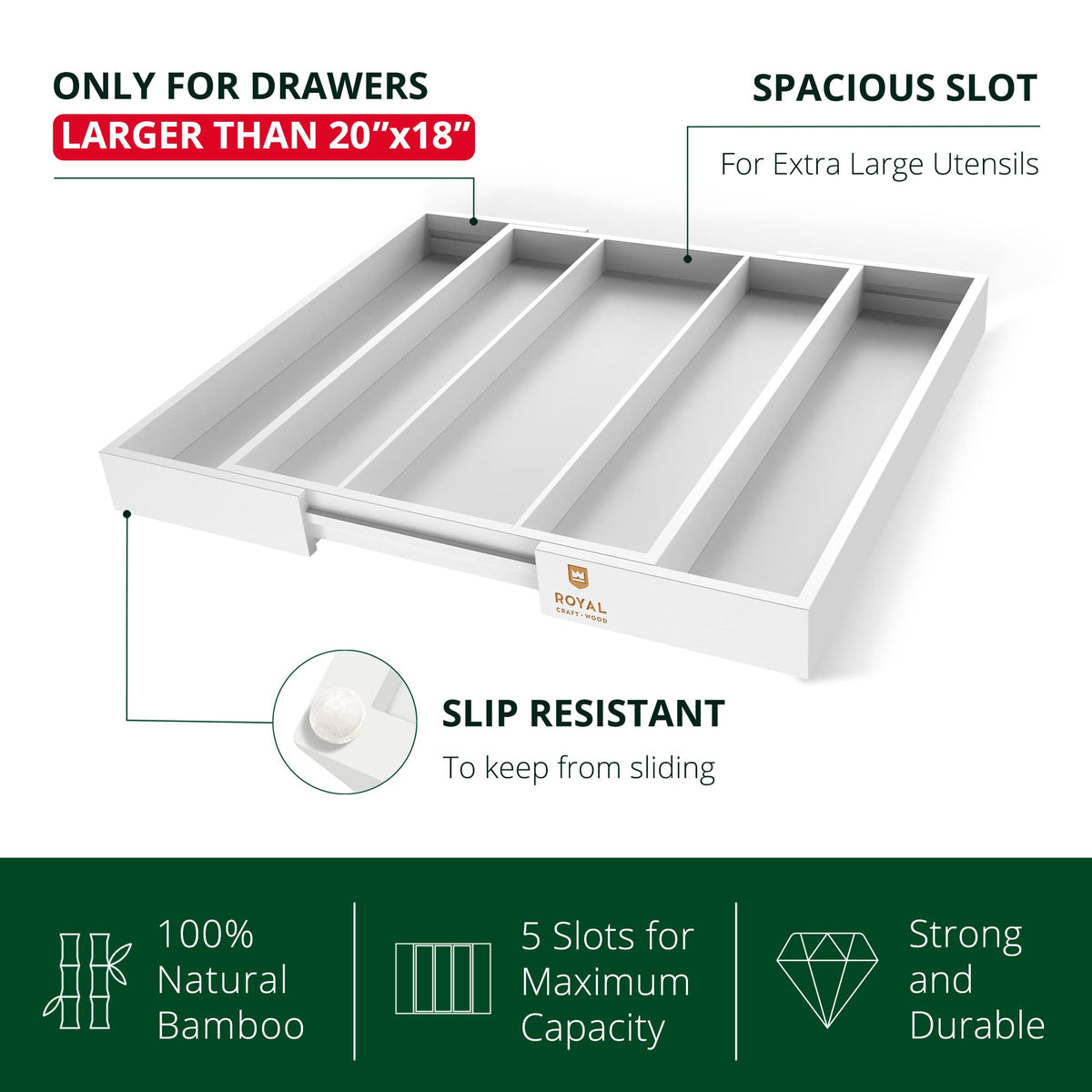Luxury Bamboo Kitchen Drawer Organizer