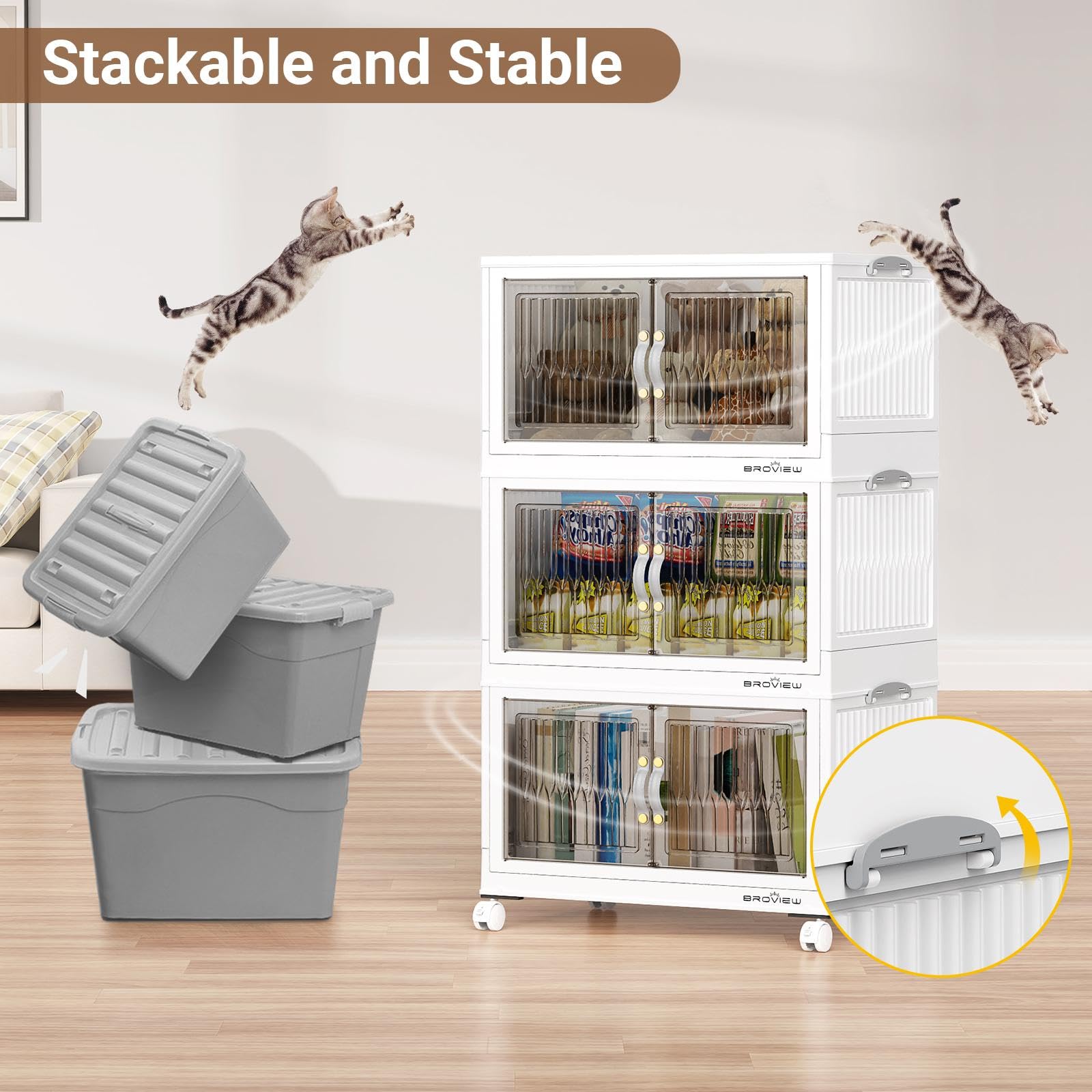240Qt Stackable Storage Bins with Lid (3 Count)