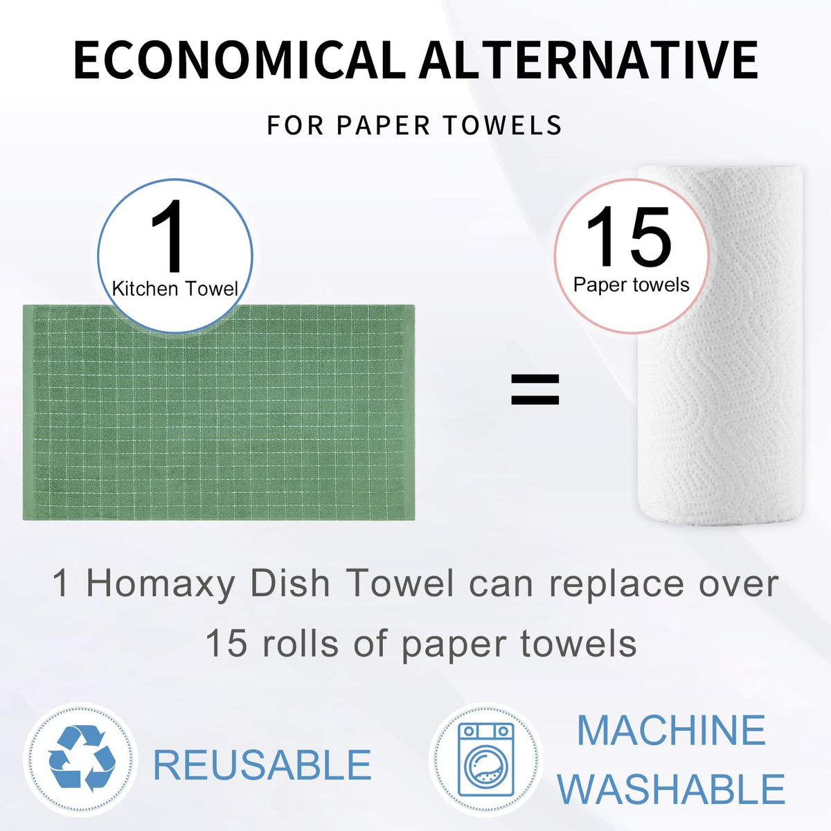 100% Cotton Terry Kitchen Towels (8 Count)