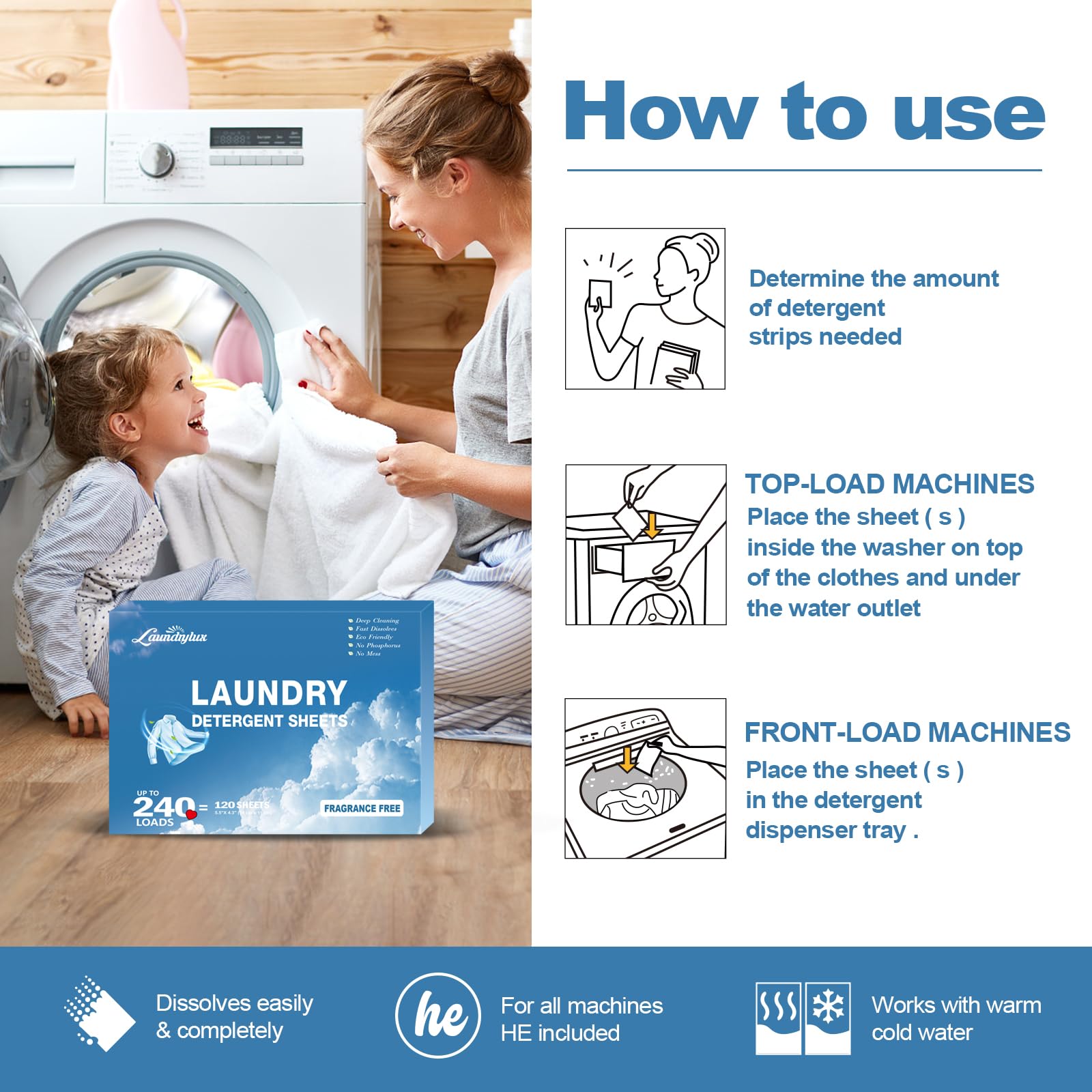 Laundry Detergent Sheet (120 Count)