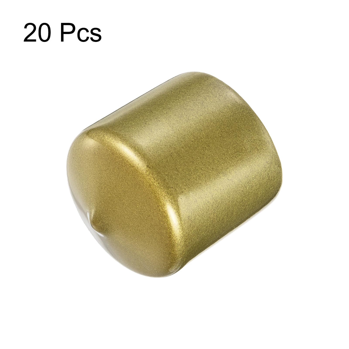 20pcs Rubber End Caps 34mm ID Vinyl Round Tube Bolt Cap Cover Thread Protectors Gold