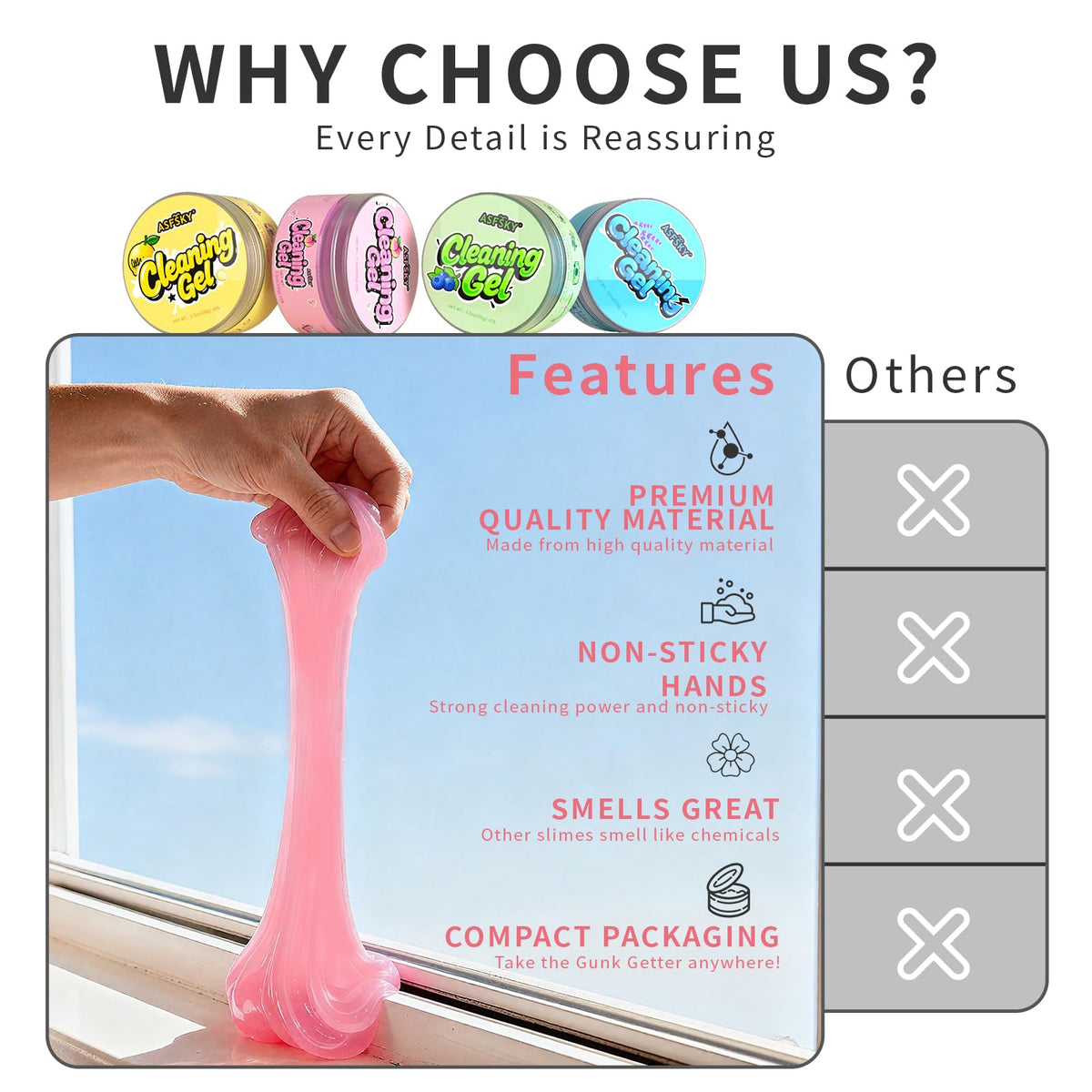 Car Cleaning Gel Universal Cleaning Putty Dust Cleaning Putty 4 Pack (14 Fl Oz)