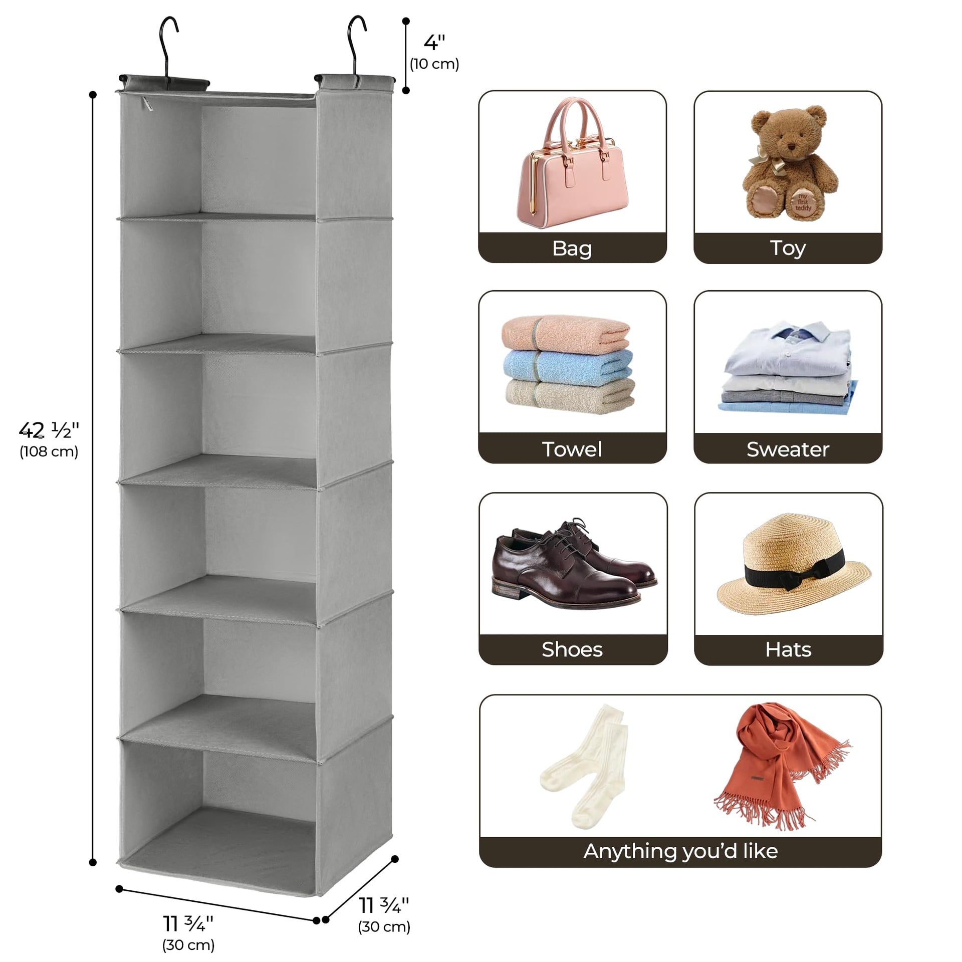 6 Shelf Hanging Closet Organizer