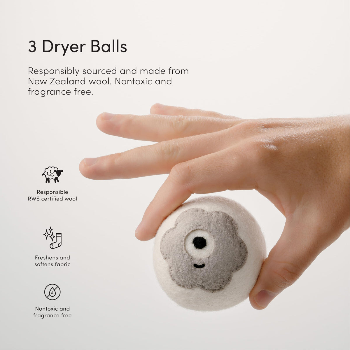 Enzyme Buddies New Zealand Wool Dryer Balls (3 Count)