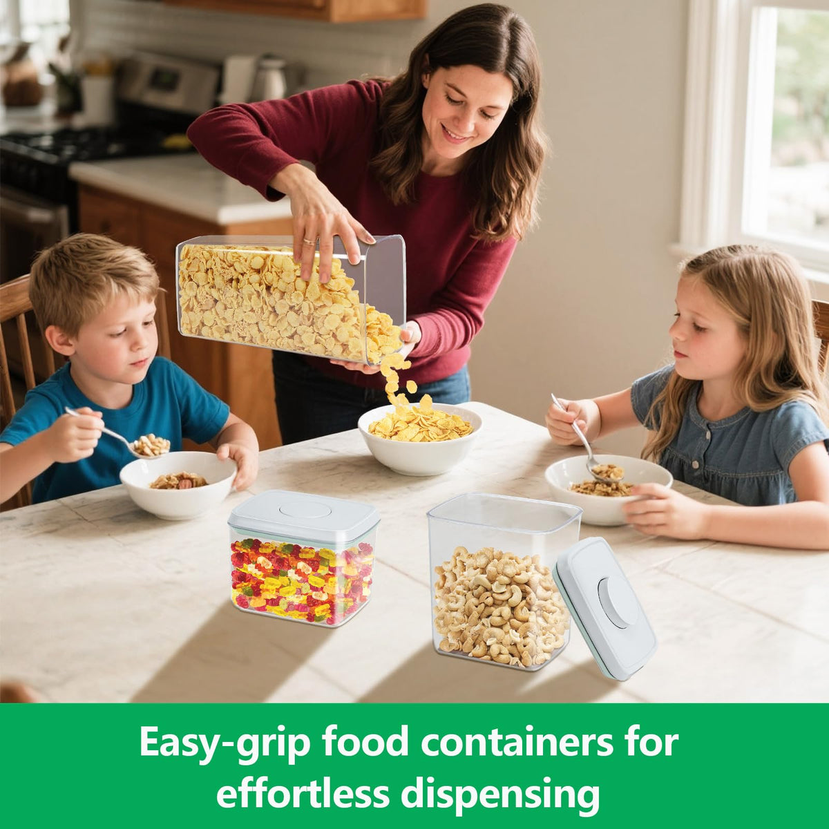 3 Pack Pasta Sugar Storage Containers with Pop (3 Count)