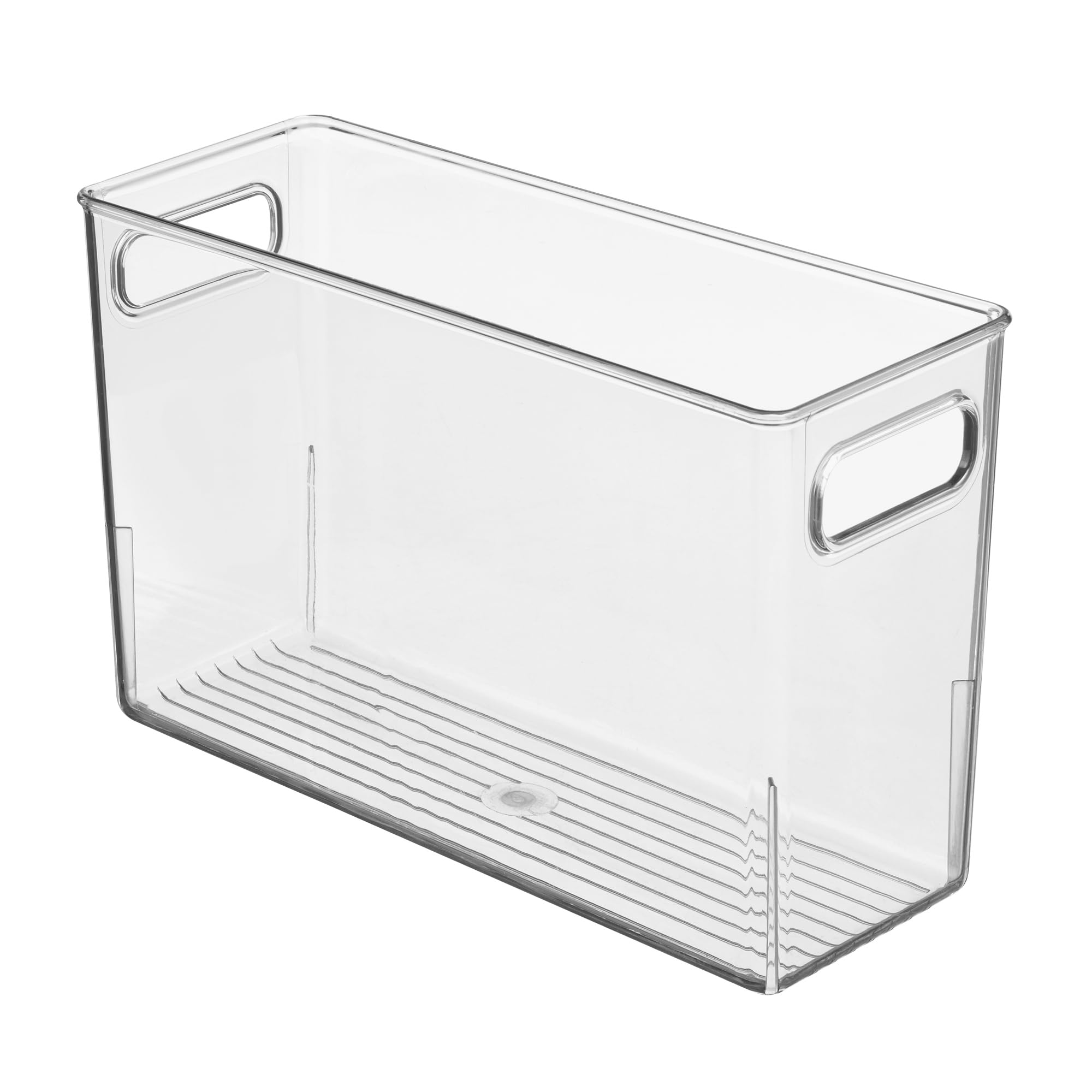 Slim Clear Plastic Bathroom Storage Bin