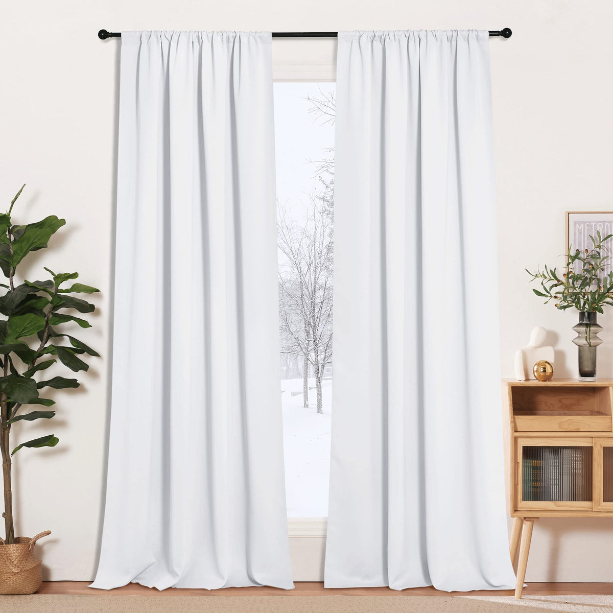 Curtains for Bedroom Living Dining Room 102 inches Long (2 Count)