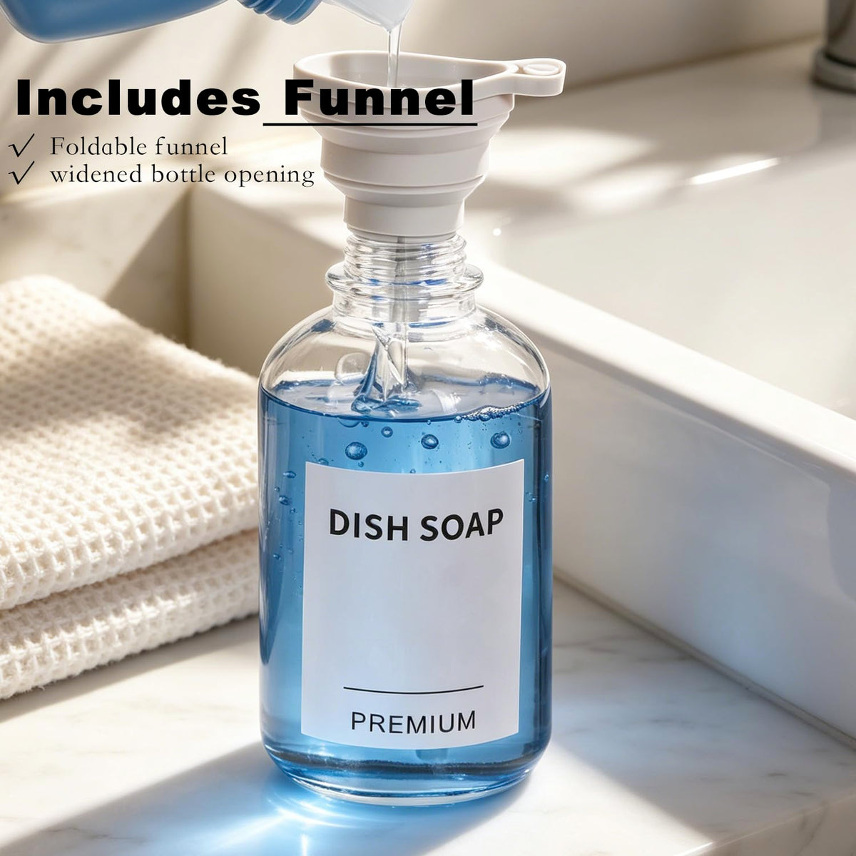 12oz Dish Soap Dispenser for Kitchen (2 Count)