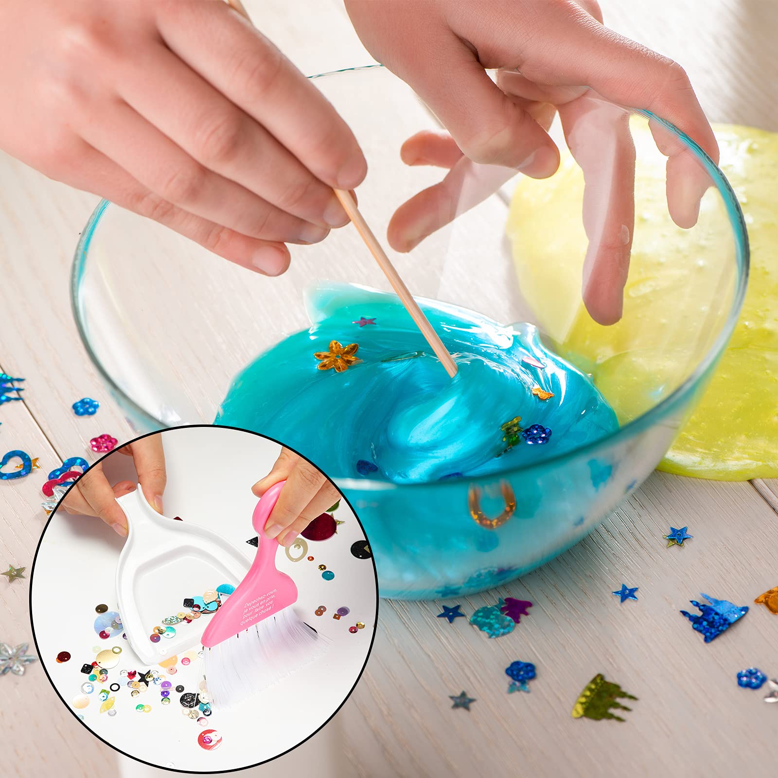 3 Pack Mini Dustpan and Brush Set Colorful Small Broom and Dustpan Set Hand Whisk Brooms Tiny Cleaning Brush Table Crumbs Sweep for Desk Keyboard Kitchen Corner Car Sofa Pet Cage Nest Craft (6 Count)