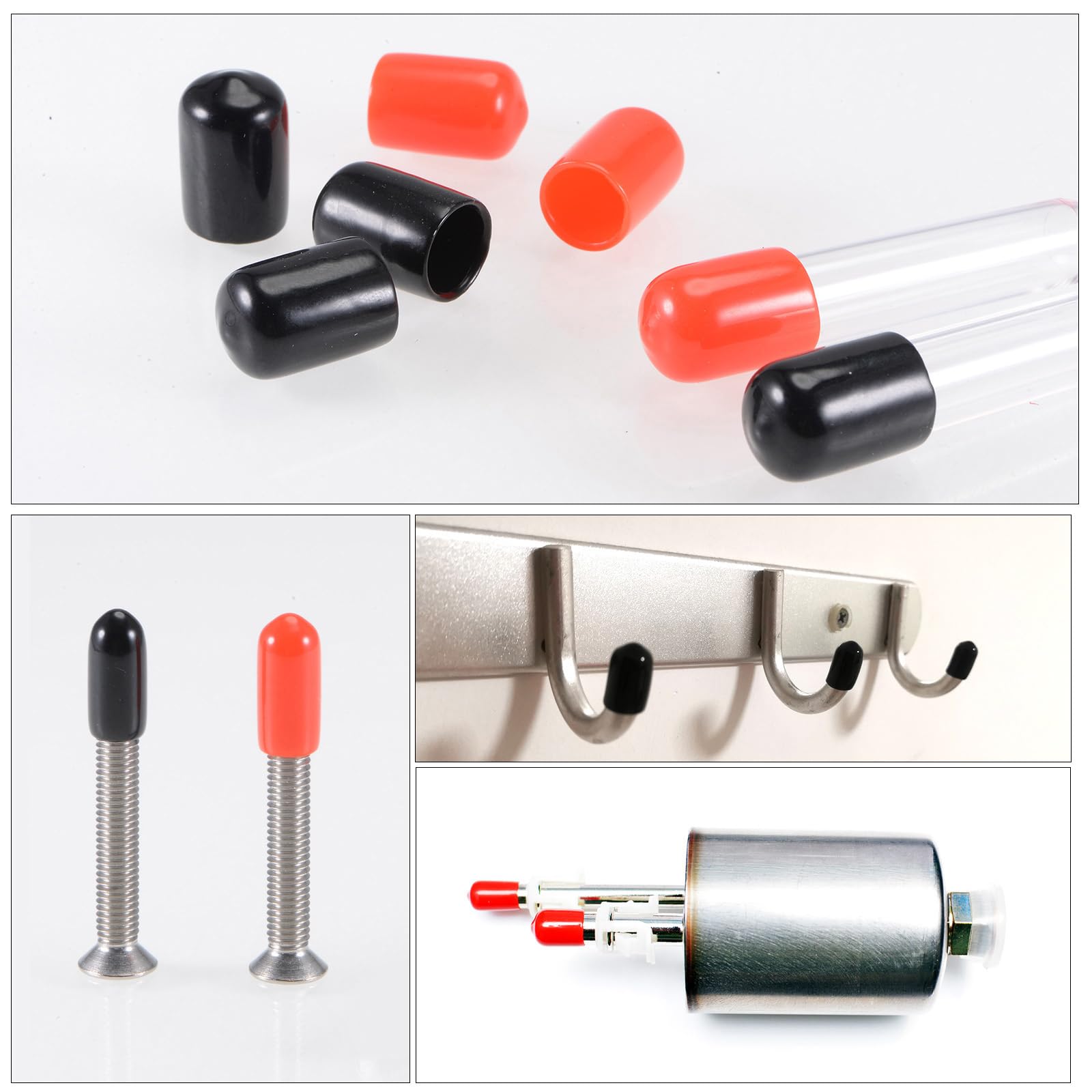 20pcs Rubber End Caps 14.5mm ID Vinyl PVC Round Tube Bolt Cap Cover Screw Thread Protectors Light Brown