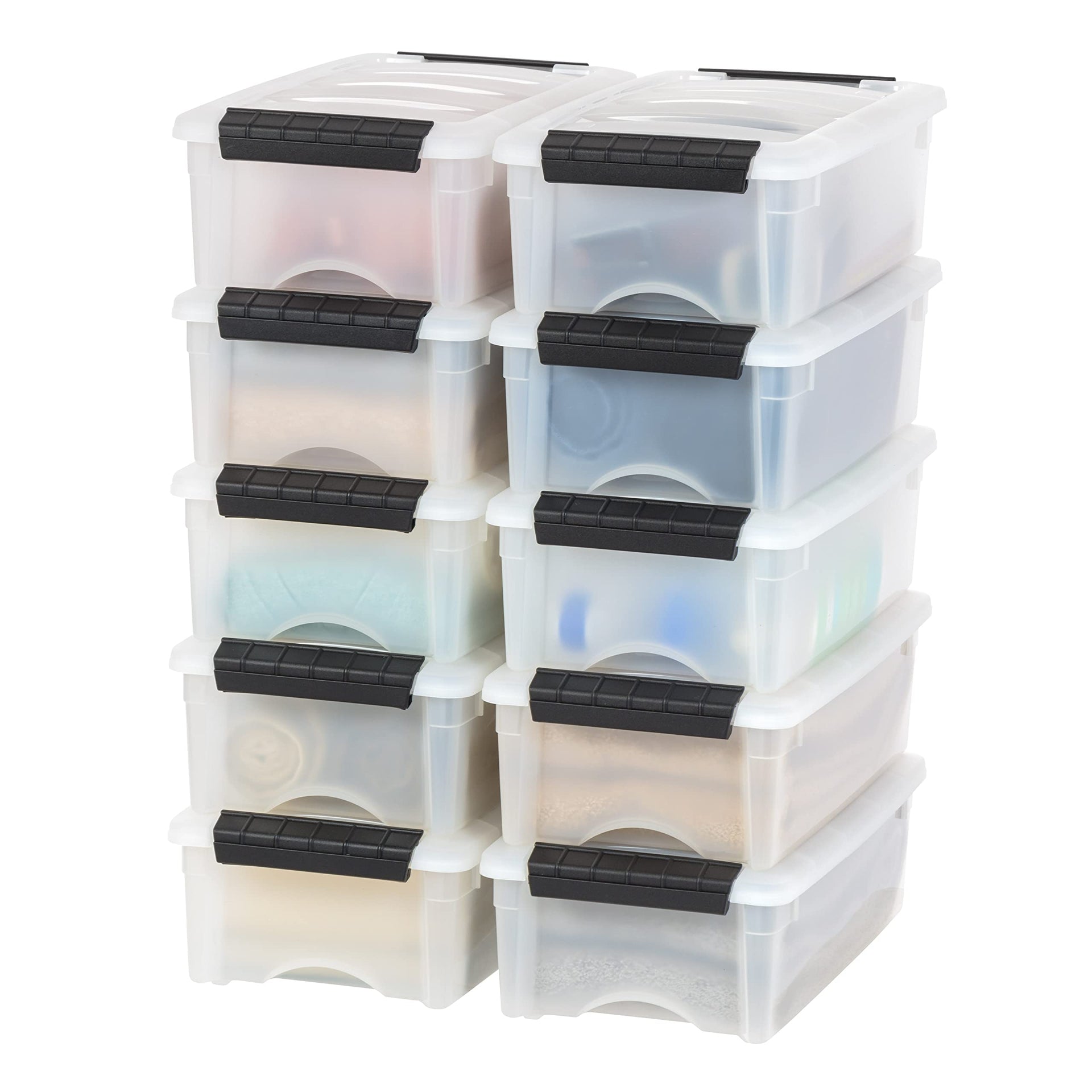 10 Pack 6 Quart Storage Bins with Lids (10 Count)