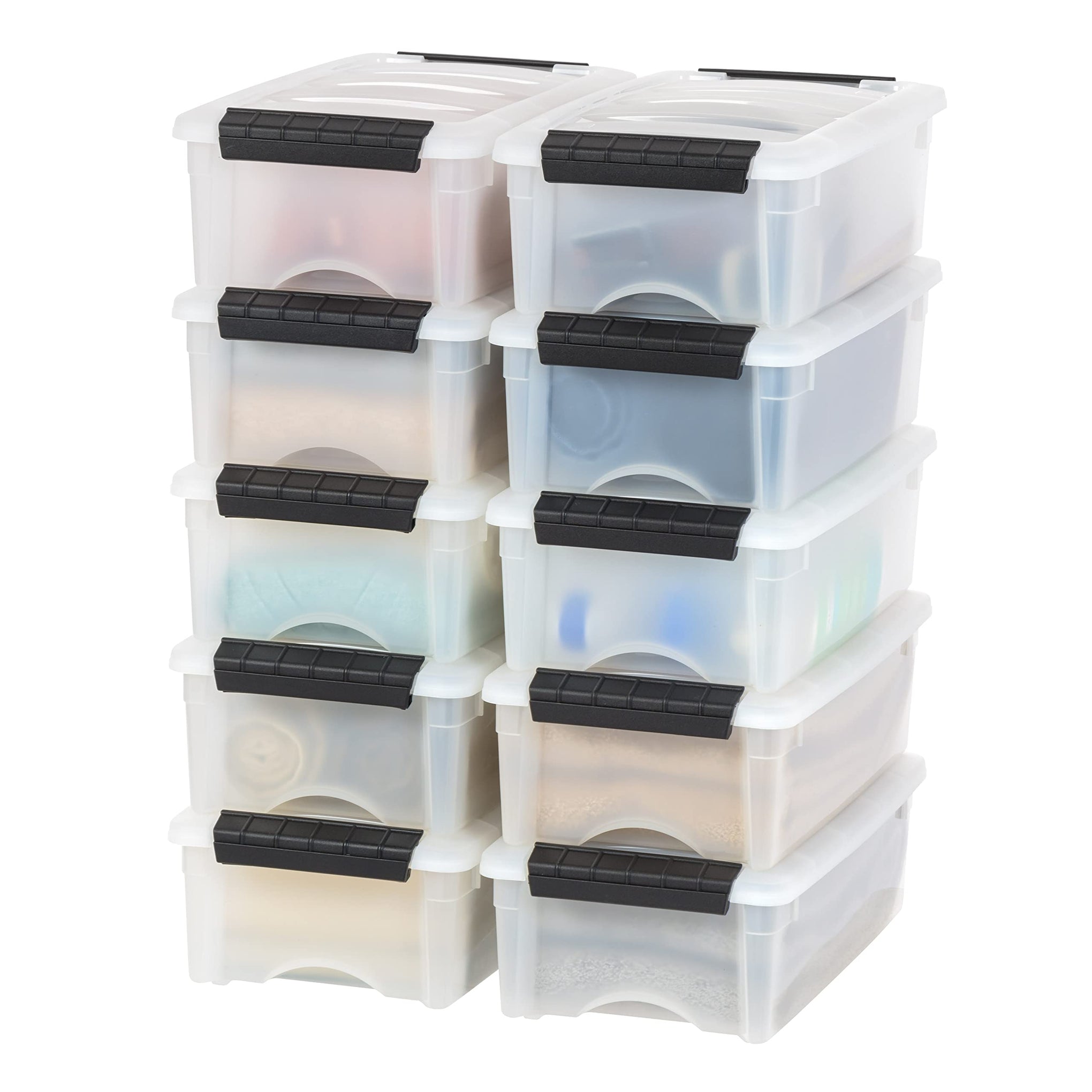 10 Pack 6 Quart Storage Bins with Lids (10 Count)