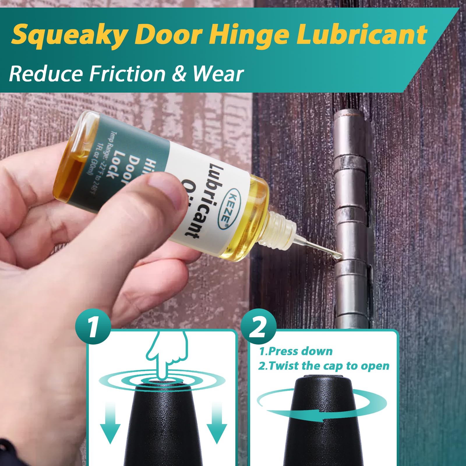 Squeaky Door Hinge Lubricant Knife Pivot Oil for Door Hinge Oil for Lock Scissors Watch Keyhole Knife Lube Synthetic Pocket Knife Lubricant with Needle Oiler 1 oz