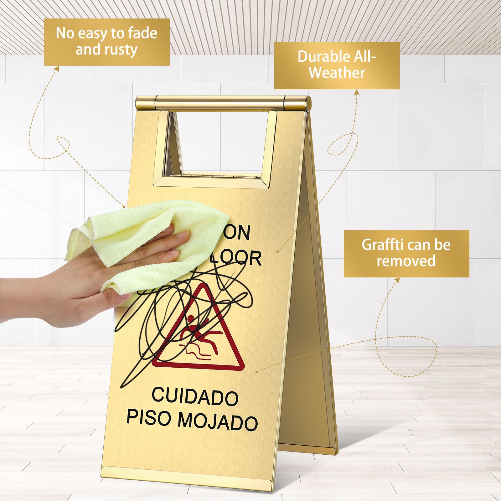 2 Pcs Wet Floor Sign (2 Count)