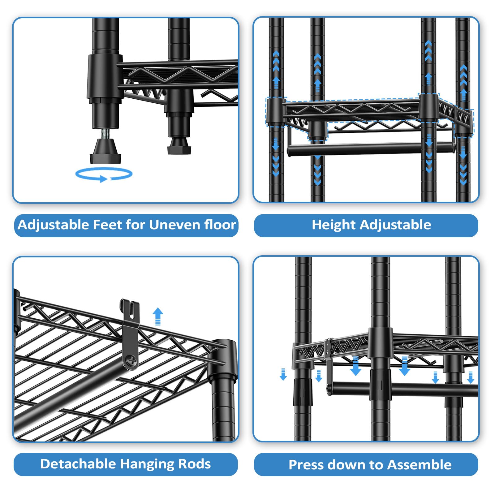 Heavy Duty Garment Rack Wire Clothes Rack for Hanging Clothes