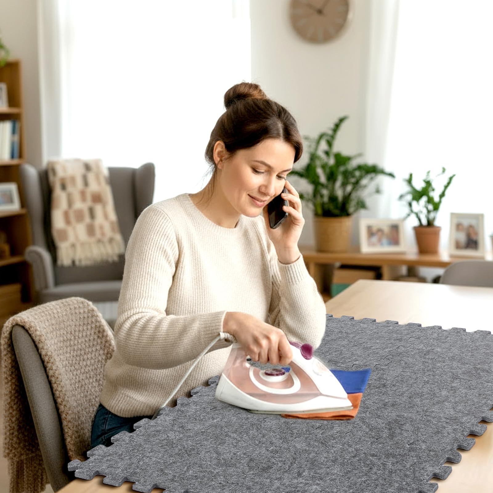 6 Pack Large Wool Pressing Mat Wool Ironing Mat Felted Blending Ironing Pad Sewing Machine Muffling Pad Iron Board for Quilters Quilting Supplies and Notions Accessories