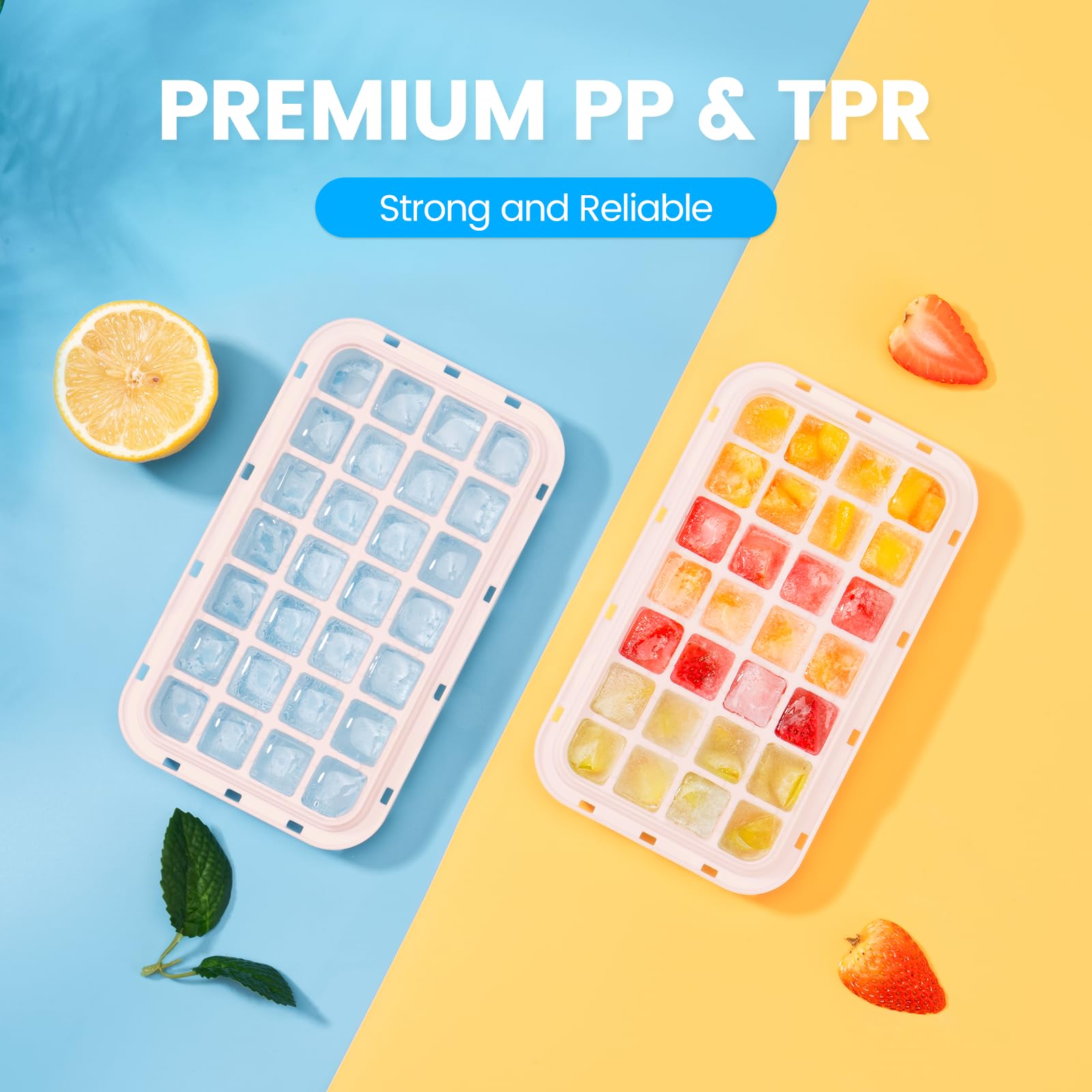 Ice Cube Tray with Lid and Bin