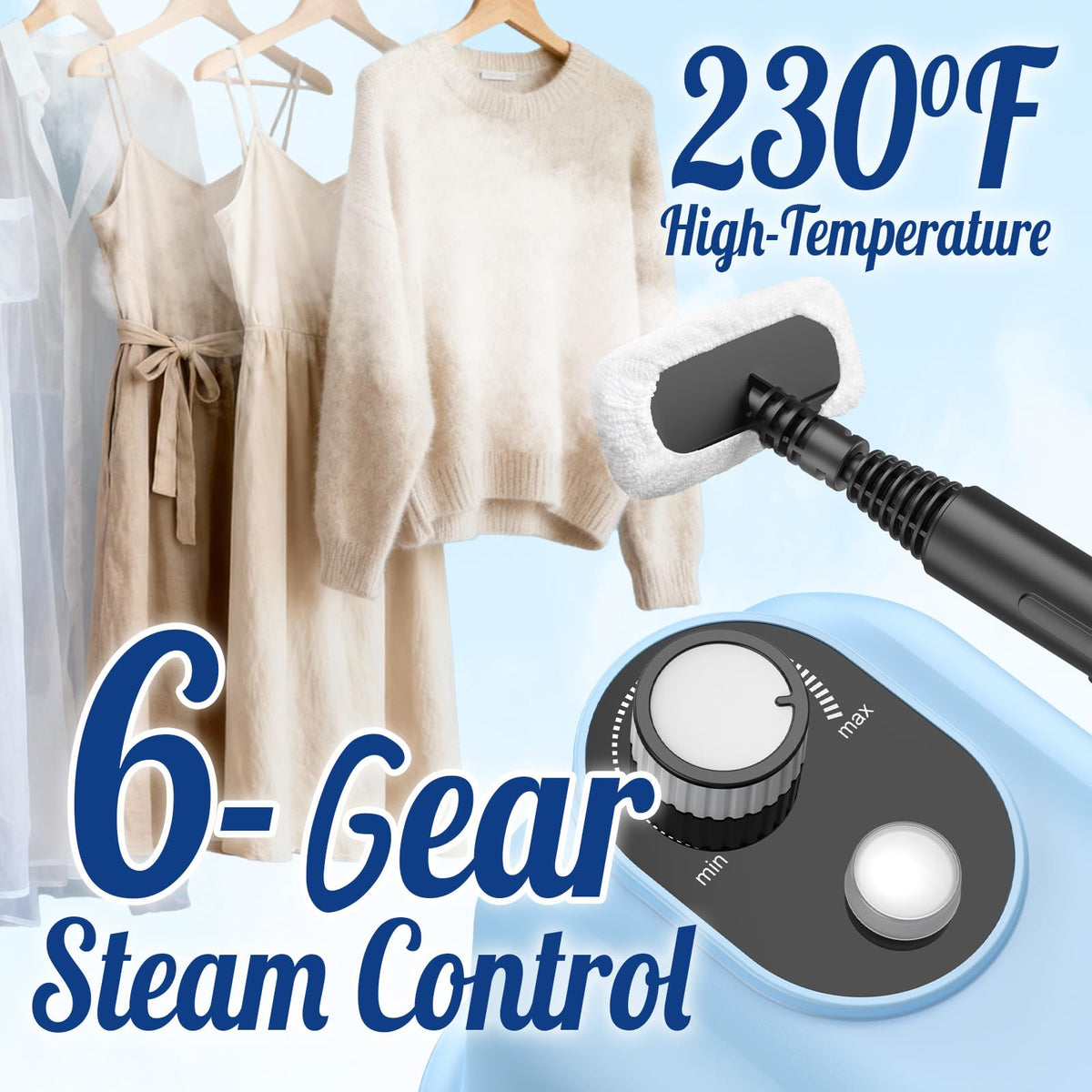 60.87oz Heavy Duty Steam Cleaner 10s Rapid Heating Handheld Steam Cleaner for Home