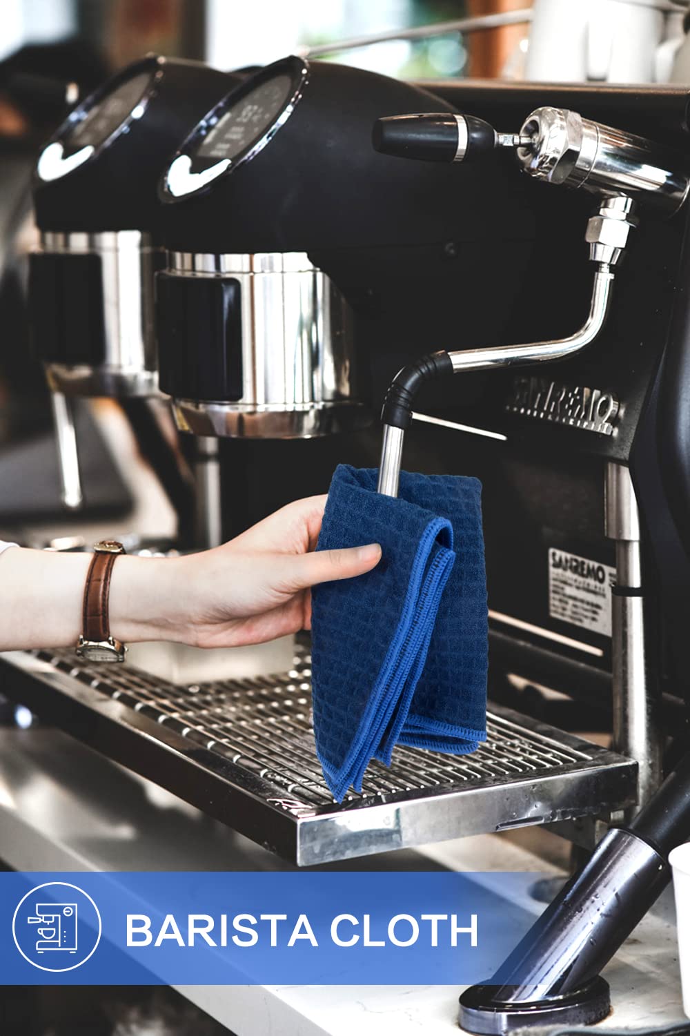 Waffle Microfiber Dish Cloths Navyblue Kitchen Towels Cleaning Cloth (6 Count)