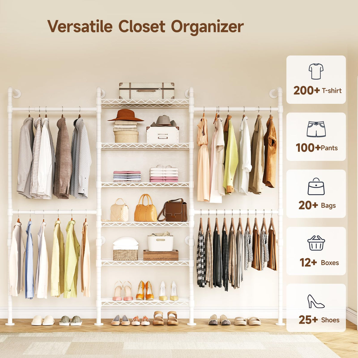 H3 Expandable Wall Mounted Closet System