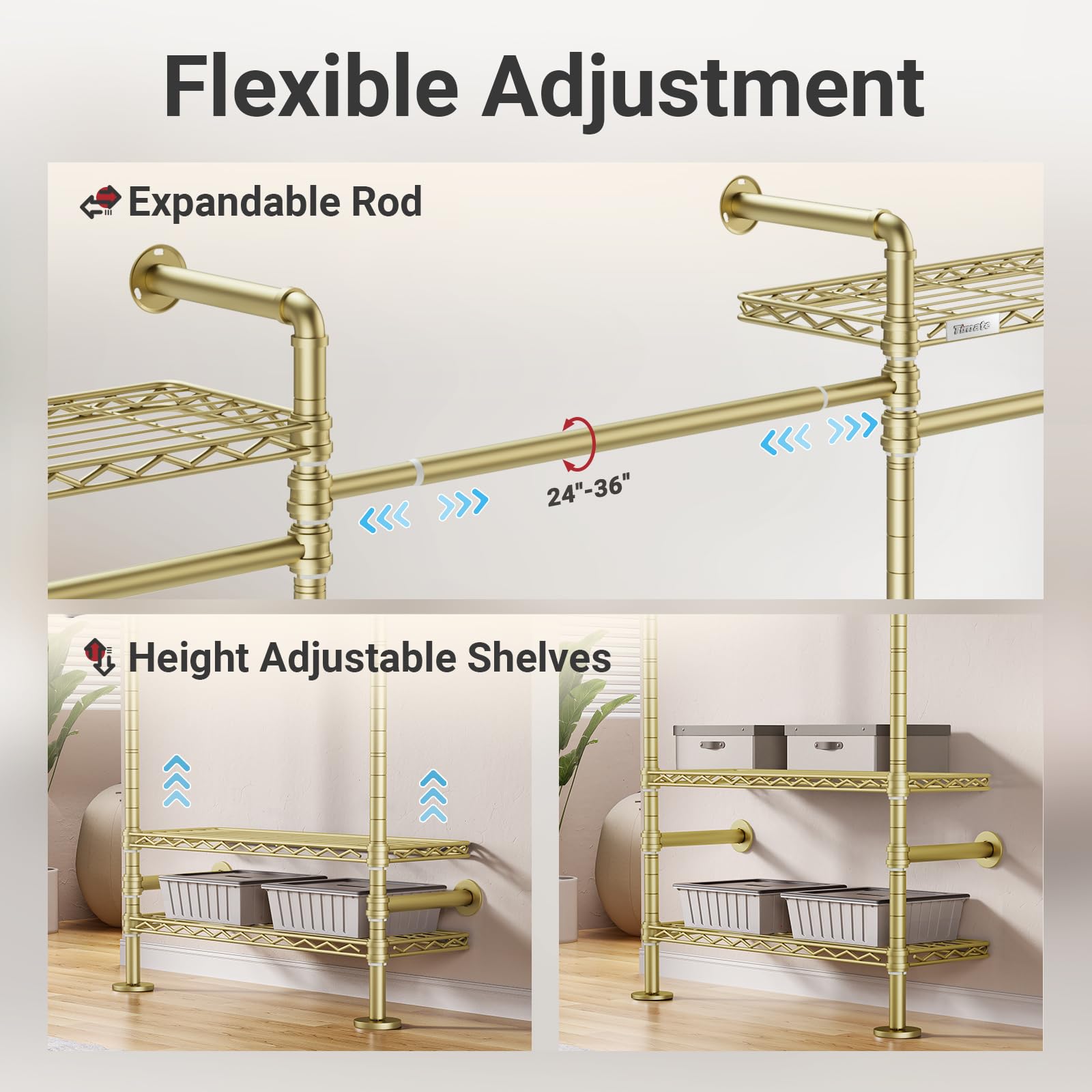 F3 Garment Rack Heavy Duty Clothes Rack for Hanging Clothes