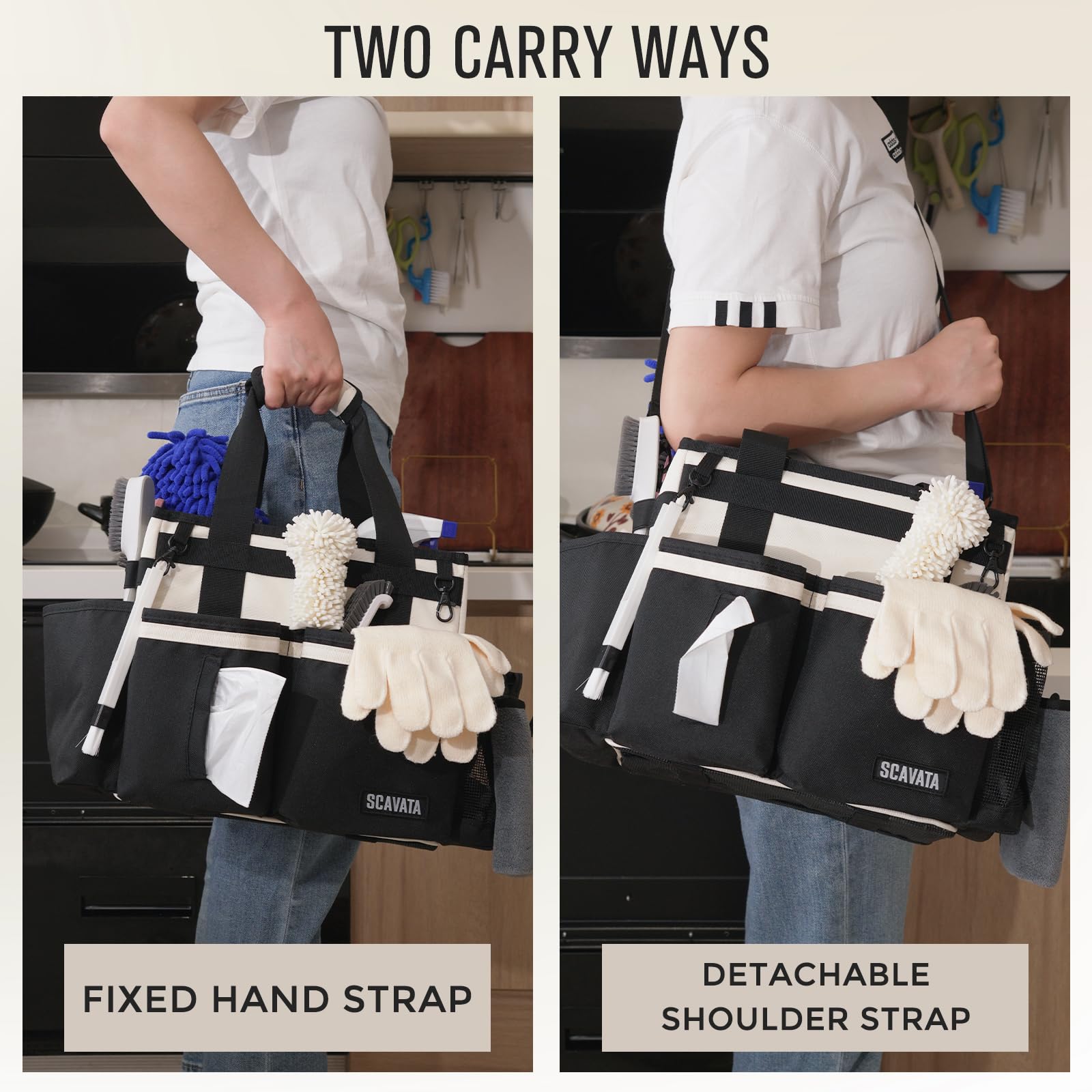 Compact Wearable Cleaning Caddy with Handle & Shoulder Straps