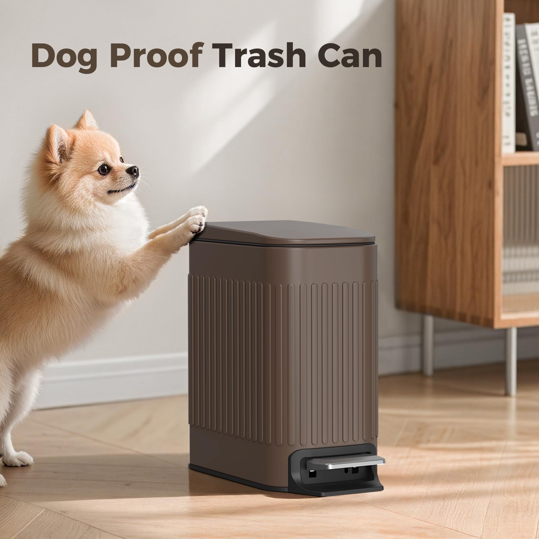 Slim Bathroom Trash Can with Lid Soft Close & Pedal