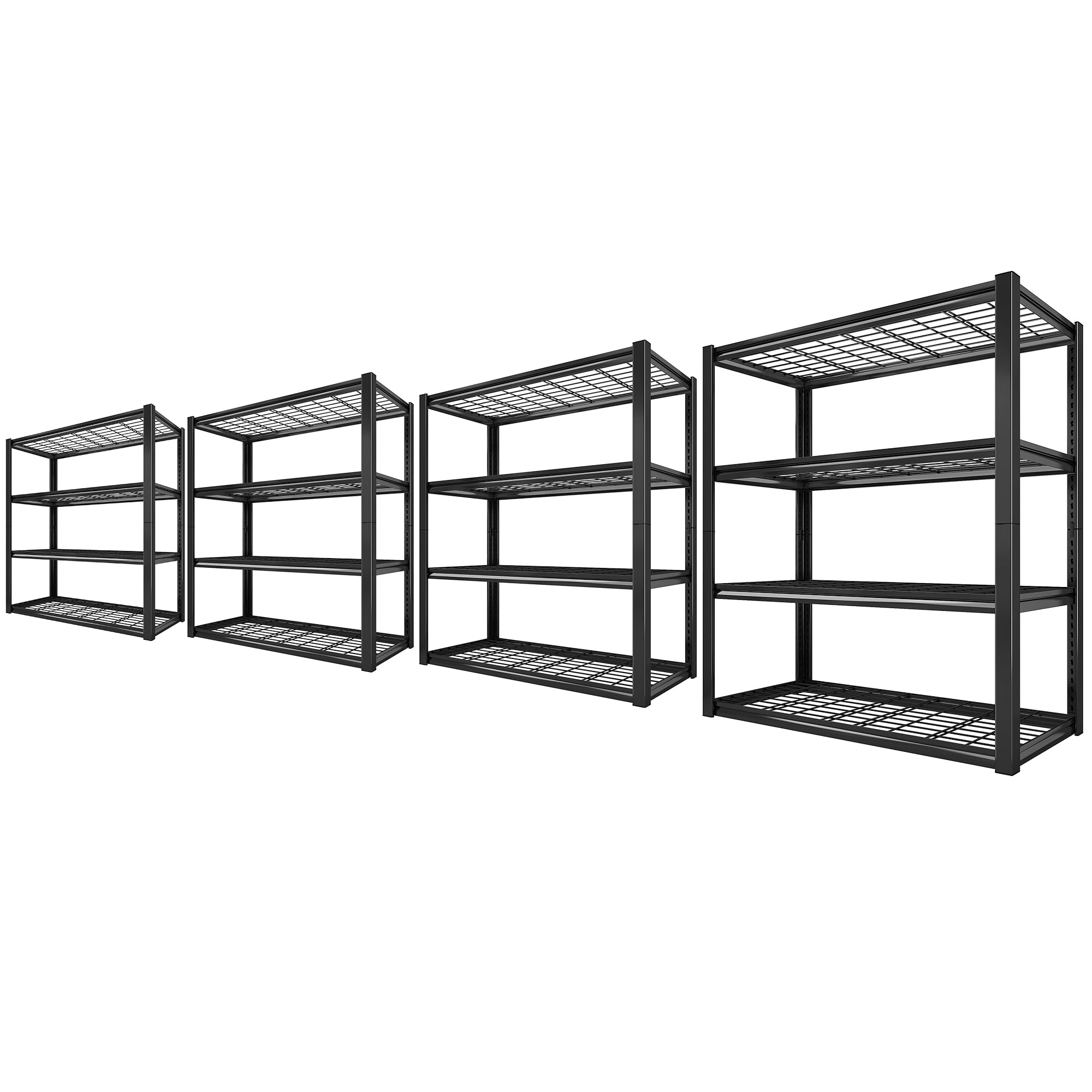 40" W Storage Shelves with Wire Mesh Panels for Garage Organization (4 Count)