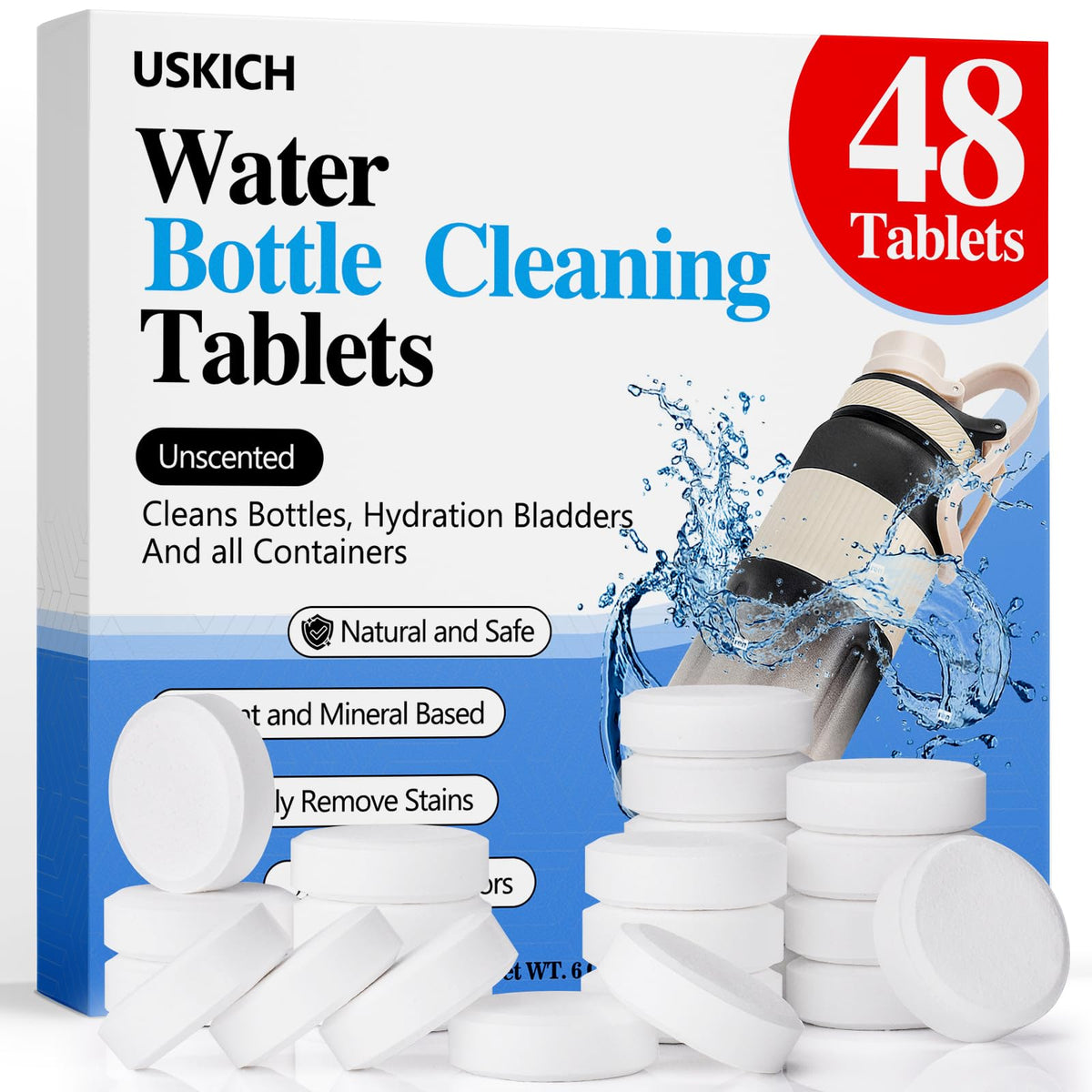 48 Pack Water Bottle Cleaning Tablets (48 Count)