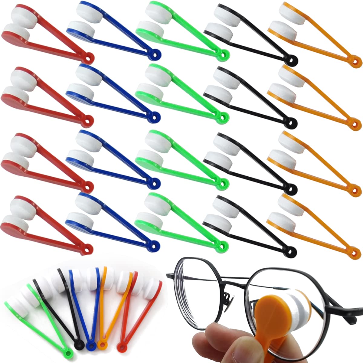 40PCS Mini Sun Glasses Eyeglass Microfiber Spectacles Cleaner Brush Cleaning Tool (40 Count)