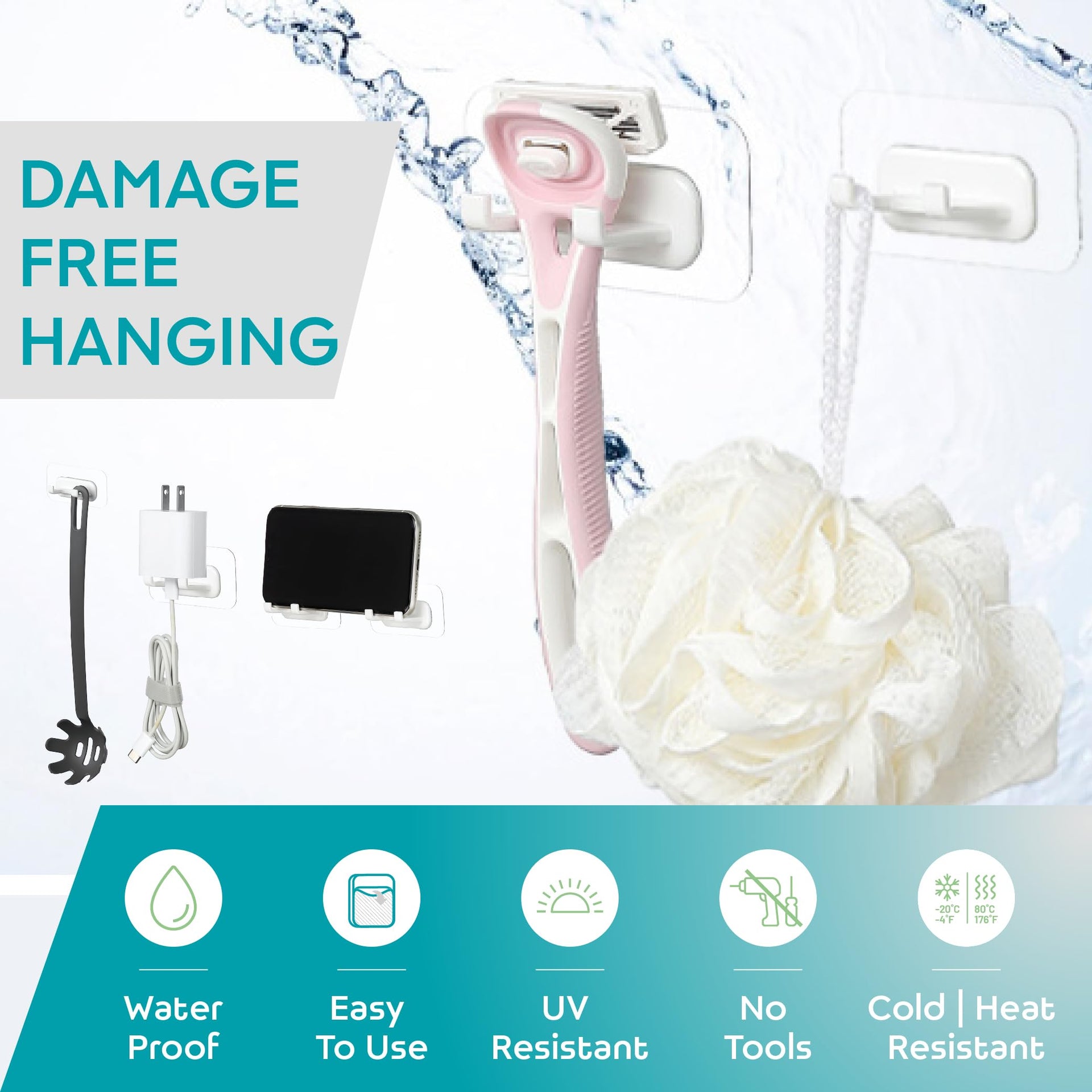 Hook LAB Shower Razor Holder (2 Count)