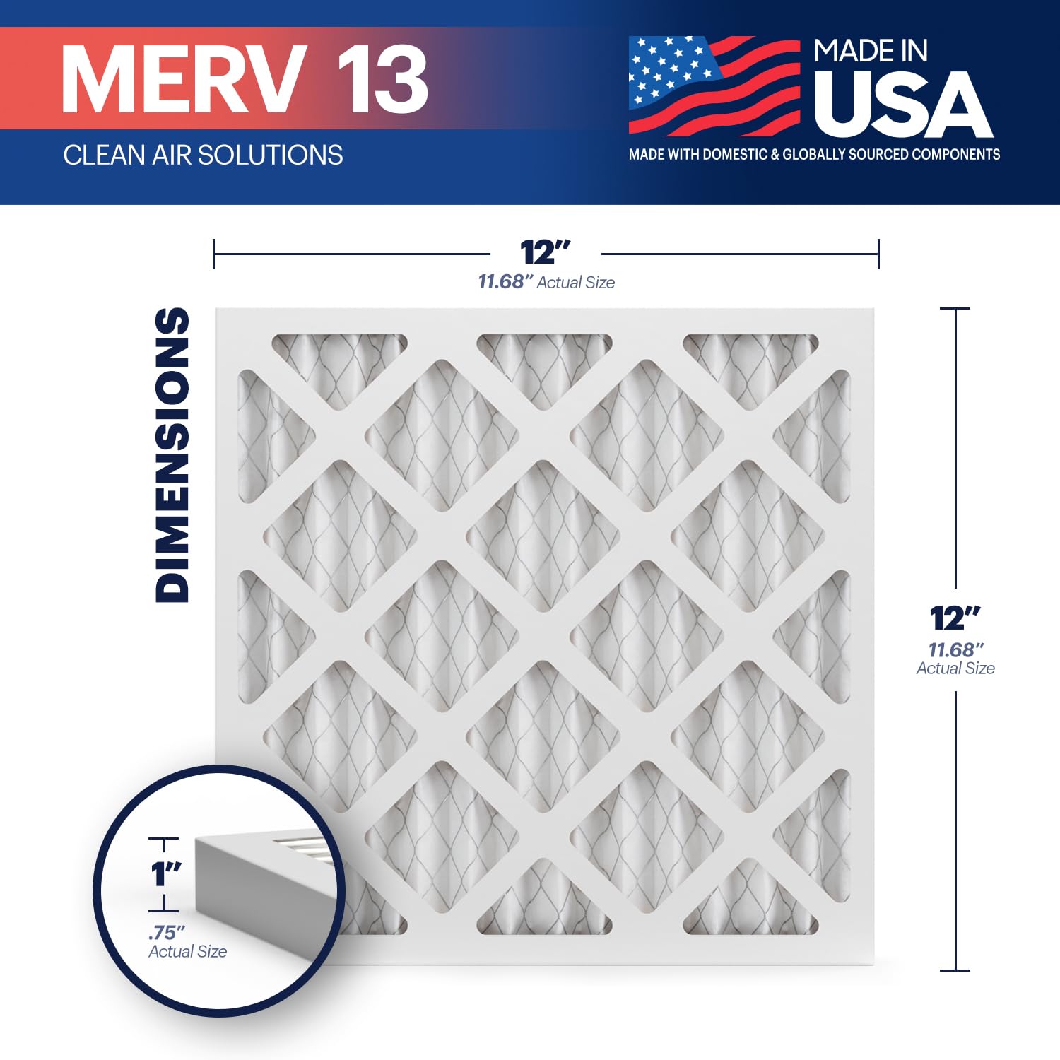 TruFilter 12x12x1 Air Filter MERV 13 (6 Count)