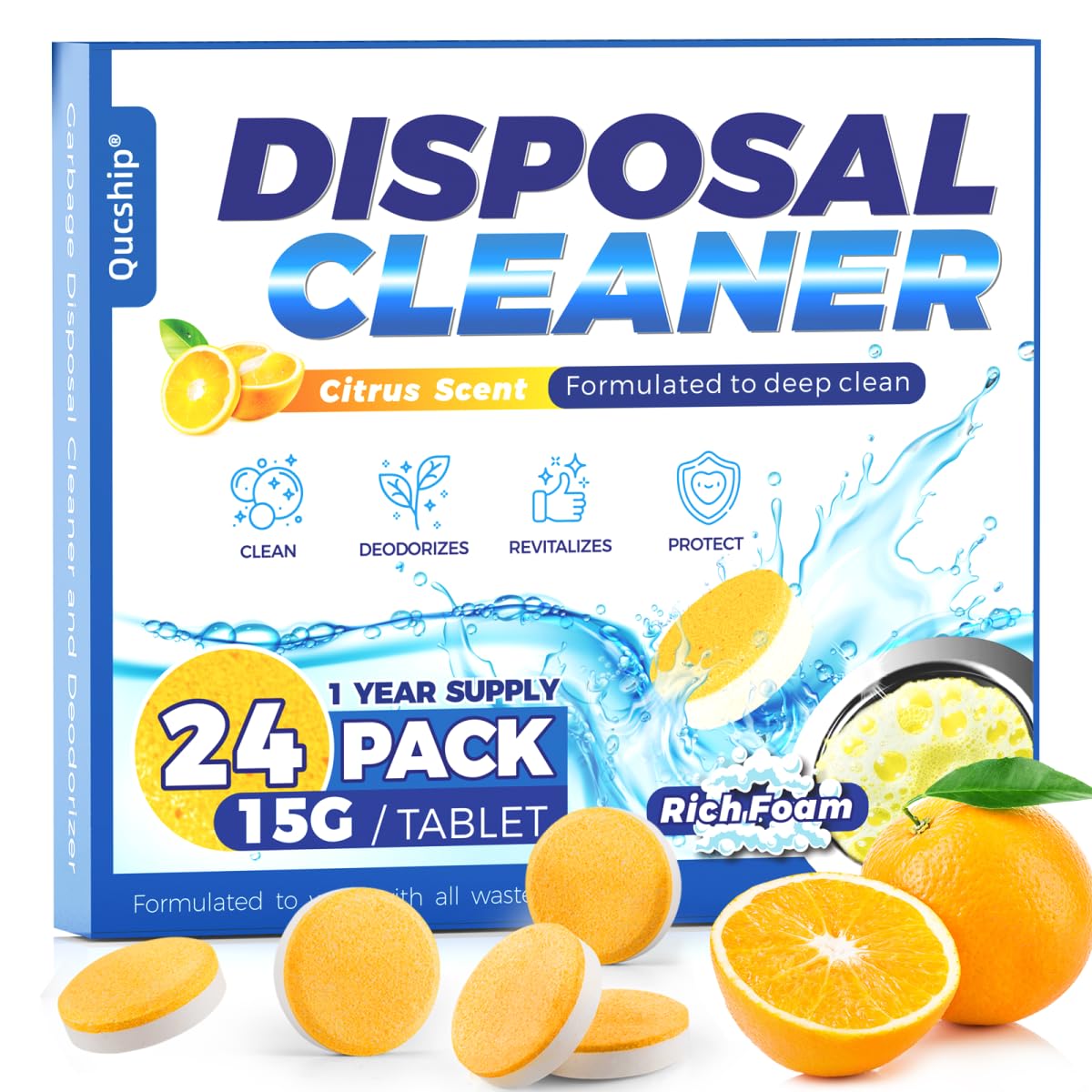 Garbage Disposal Cleaner Deodorizer Tablets (24 Count)