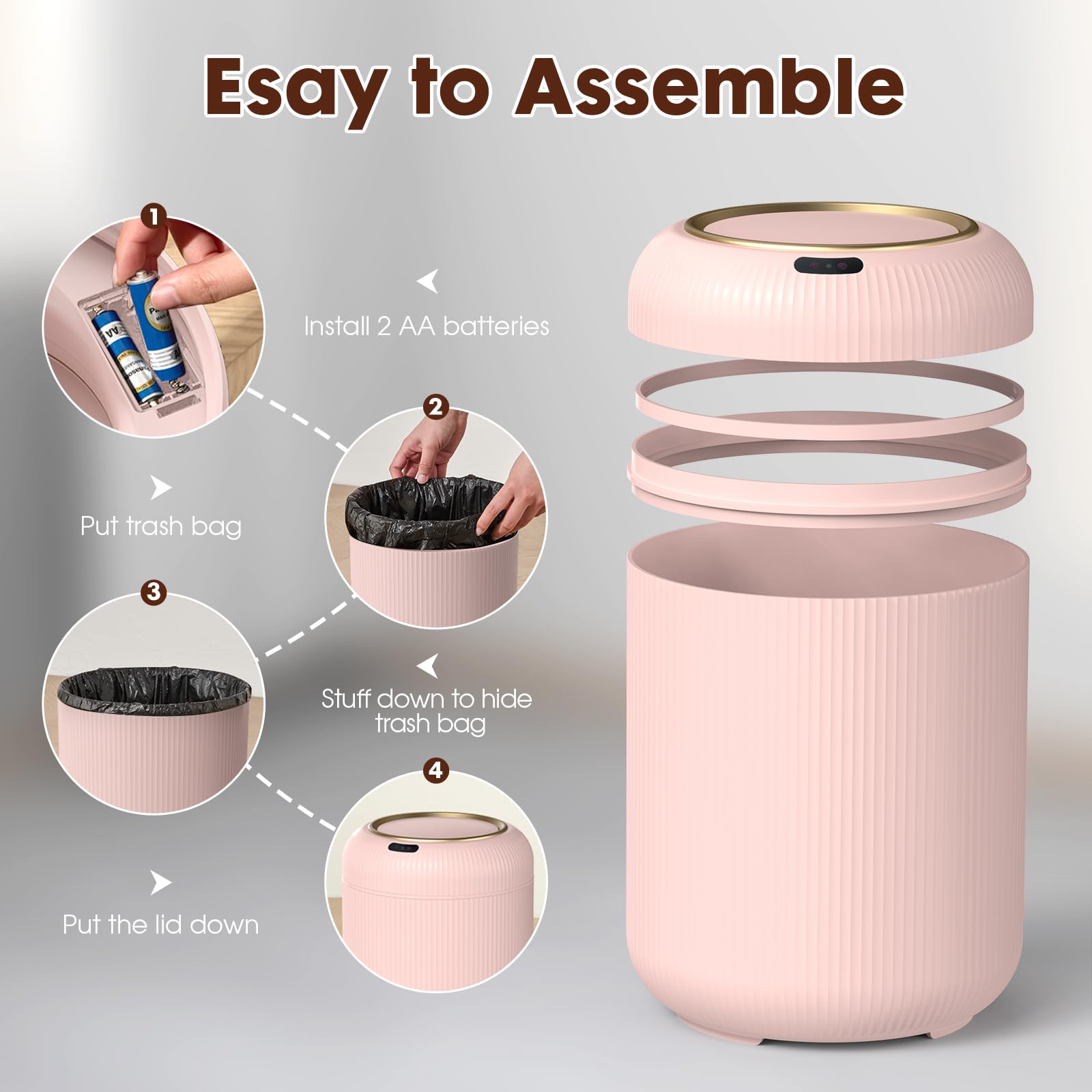 Automatic Motion Sensor Bathroom Trash Can
