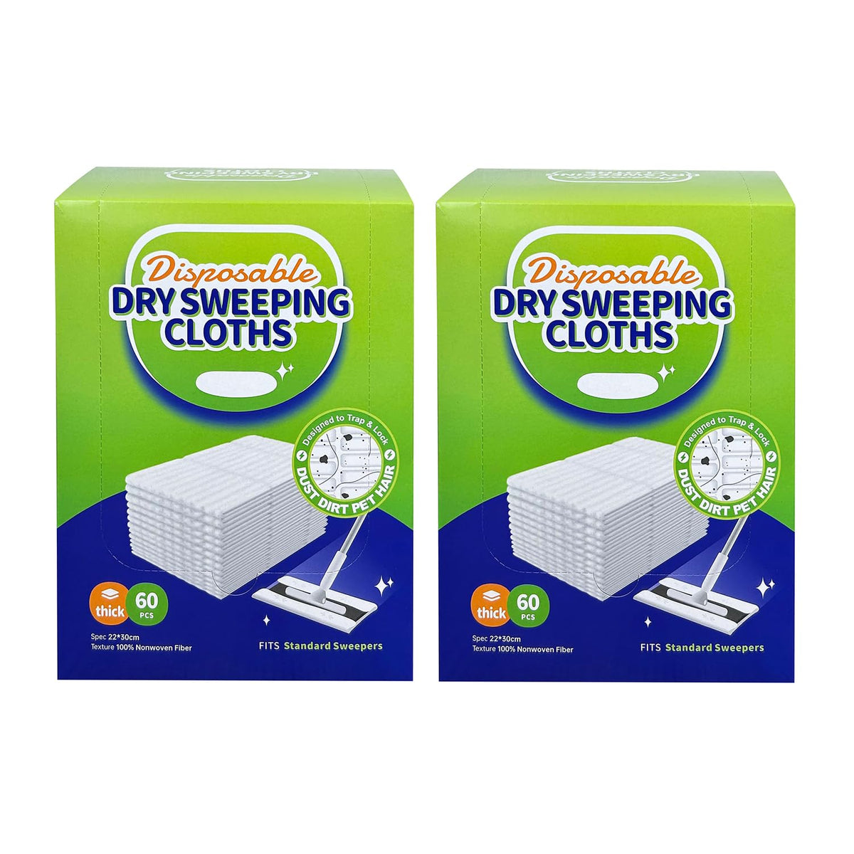 120Pcs Disposable Mop Cloth Dry Sweeping Pad for Floor Mop Sweeping Cloths Multi Surface Refills