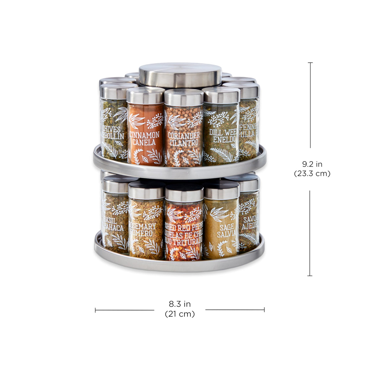 Salem 20 Jar Rotating Spice Rack with Spices Included