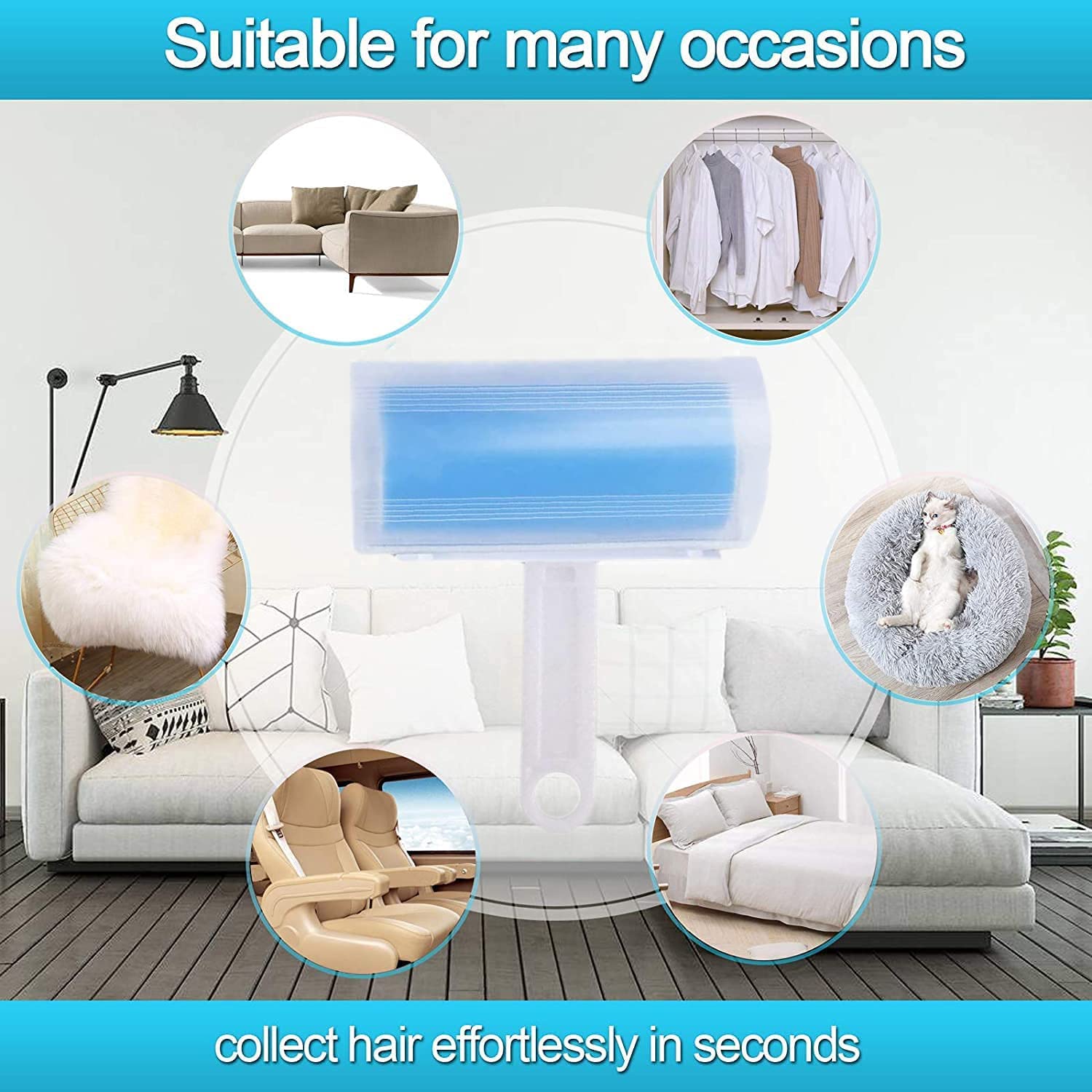 Reusable Travel Lint Roller 3 Pack (3 Count)