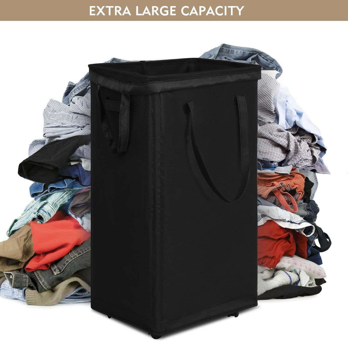 90L X Large Rolling Laundry Basket Hamper on Wheels