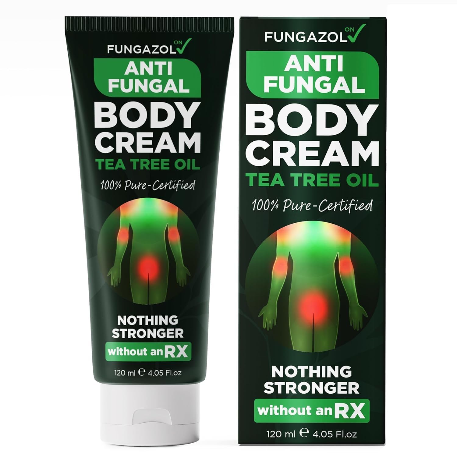 Antifungal Body Cream for Ringworm & Athlete's Foot with Tea Tree Oil (4.05 Fl Oz)